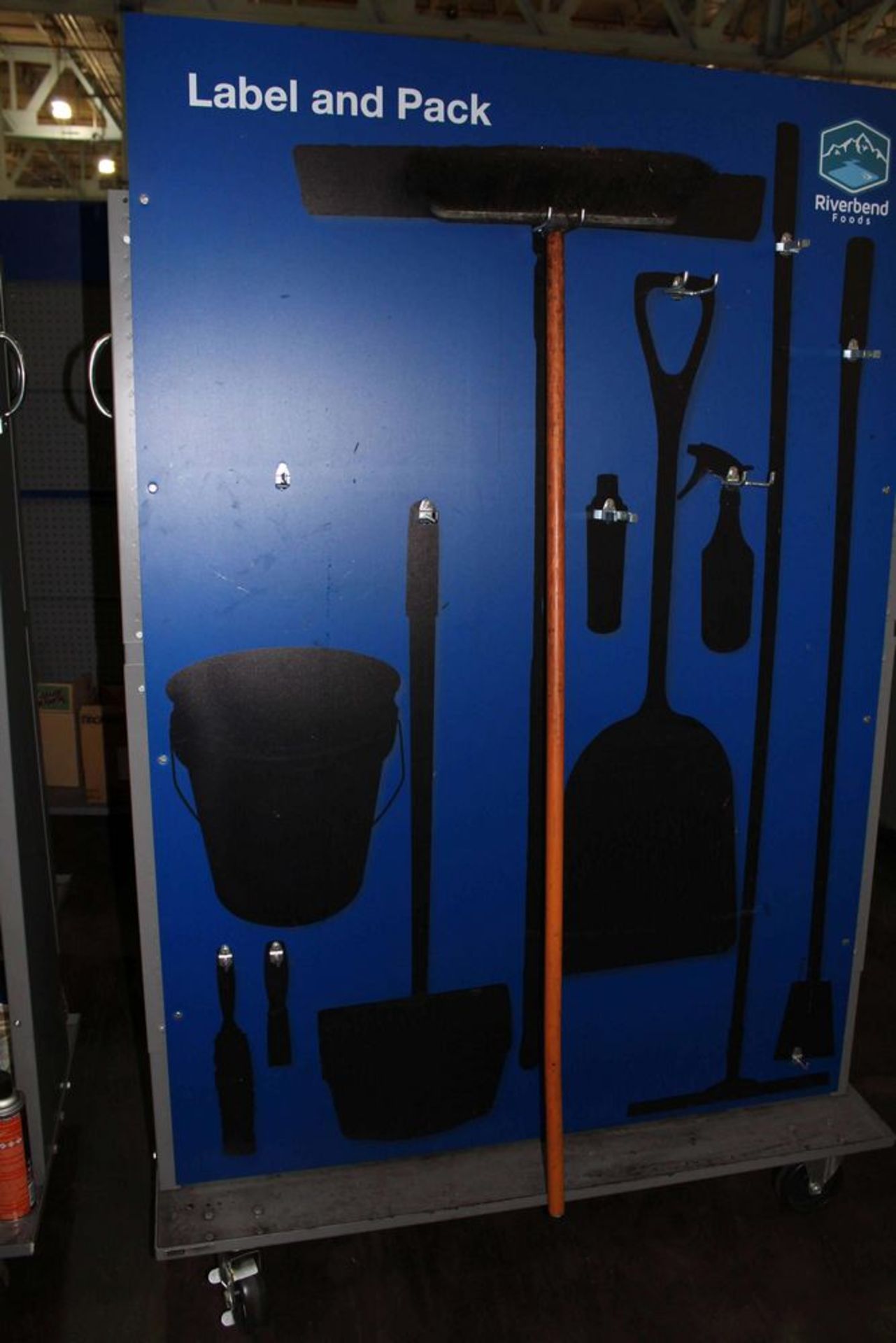 Cleaning Supply Tool Racks with Casters