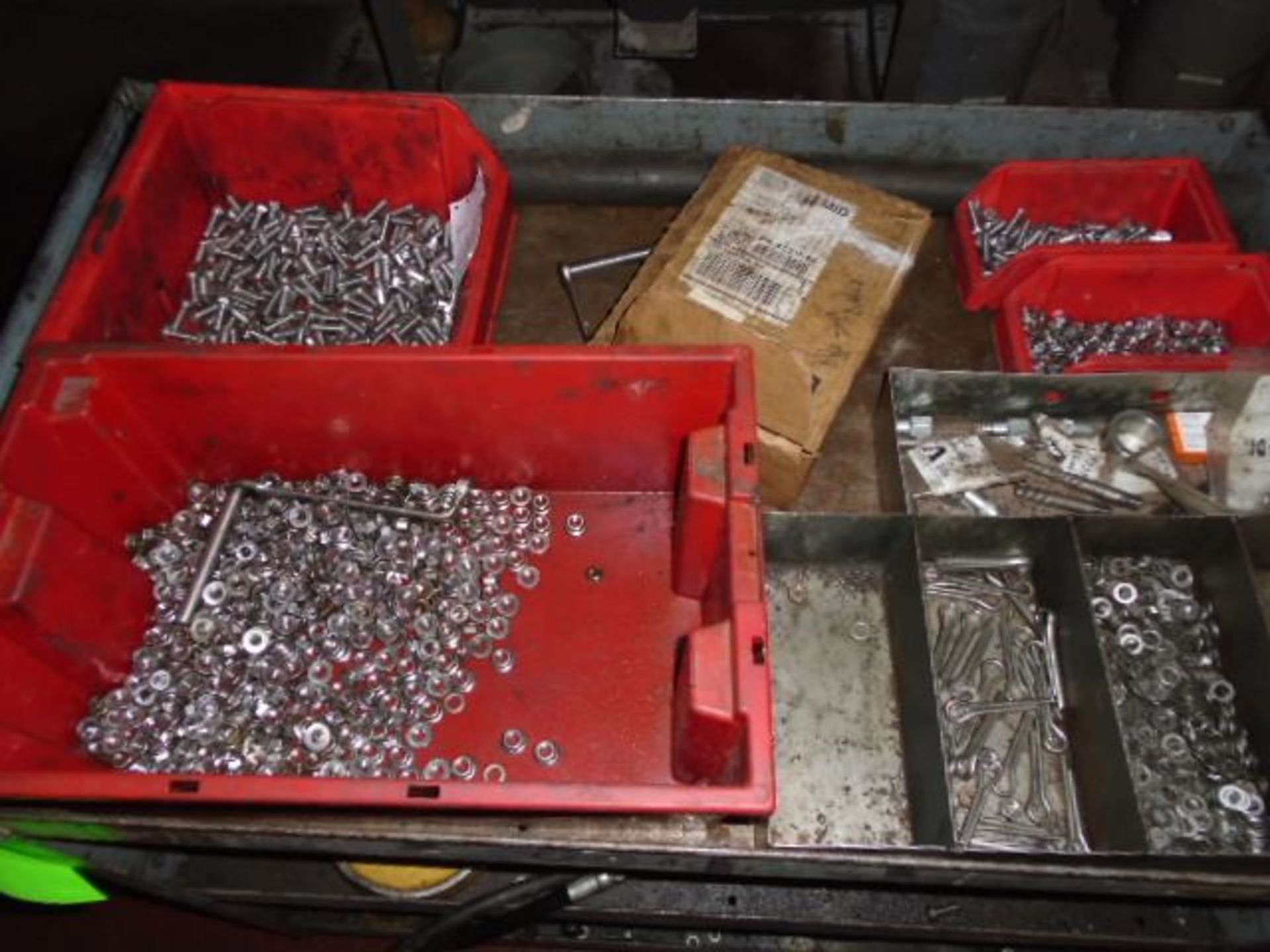 Cart and Contents (Assorted Nuts, Bolts) - Image 2 of 5