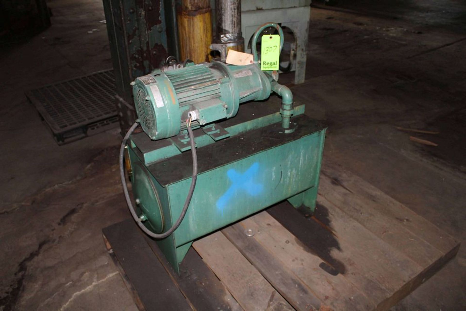 3 Pallets with Contents and Hydraulic Pump