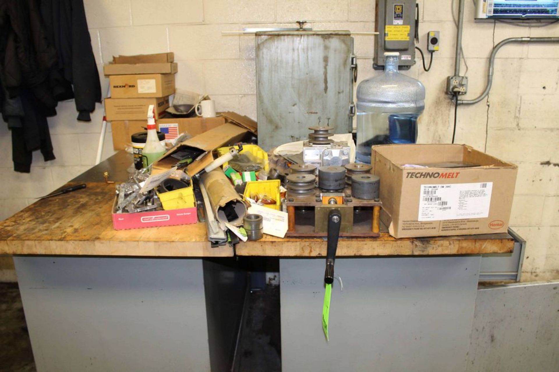 2 Tables and Contents ( Assorted Parts, Welding Rods, Cleaning Supplies )