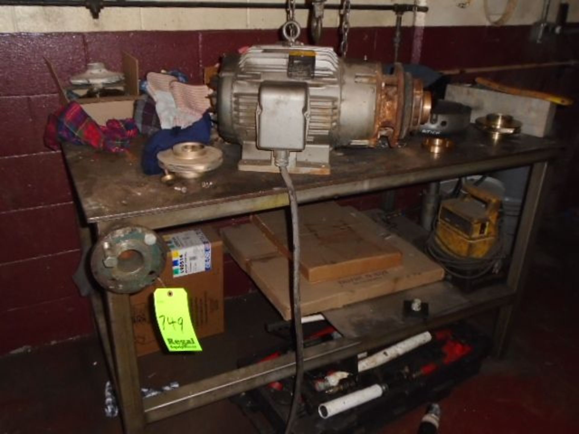 Metal Table and Contents ( Motor, Electric Cords, Bearings )