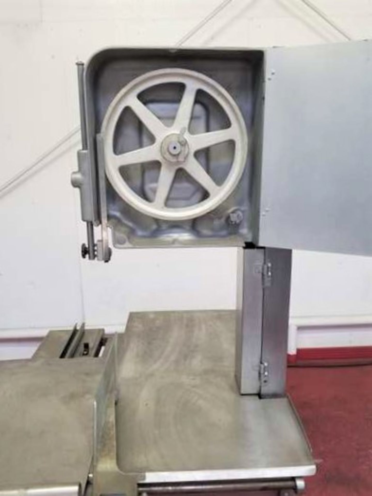 Hobart S/S Meat Bandsaw. MDL: 5216-D. 2hp 220V 3ph. S/N: 11-071-843. Tested and ready to work. OD= - Bild 2 aus 5