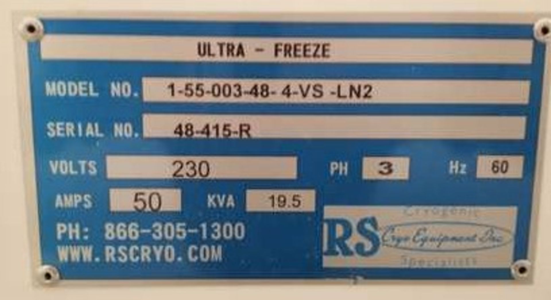 Ultra-Freeze 48"W x 20'L Nitrogen freezer. Mdl:1-55-0 230V. 3PH. 03-48-4-VS-LN2. S/N 48-415-R. - Image 12 of 12