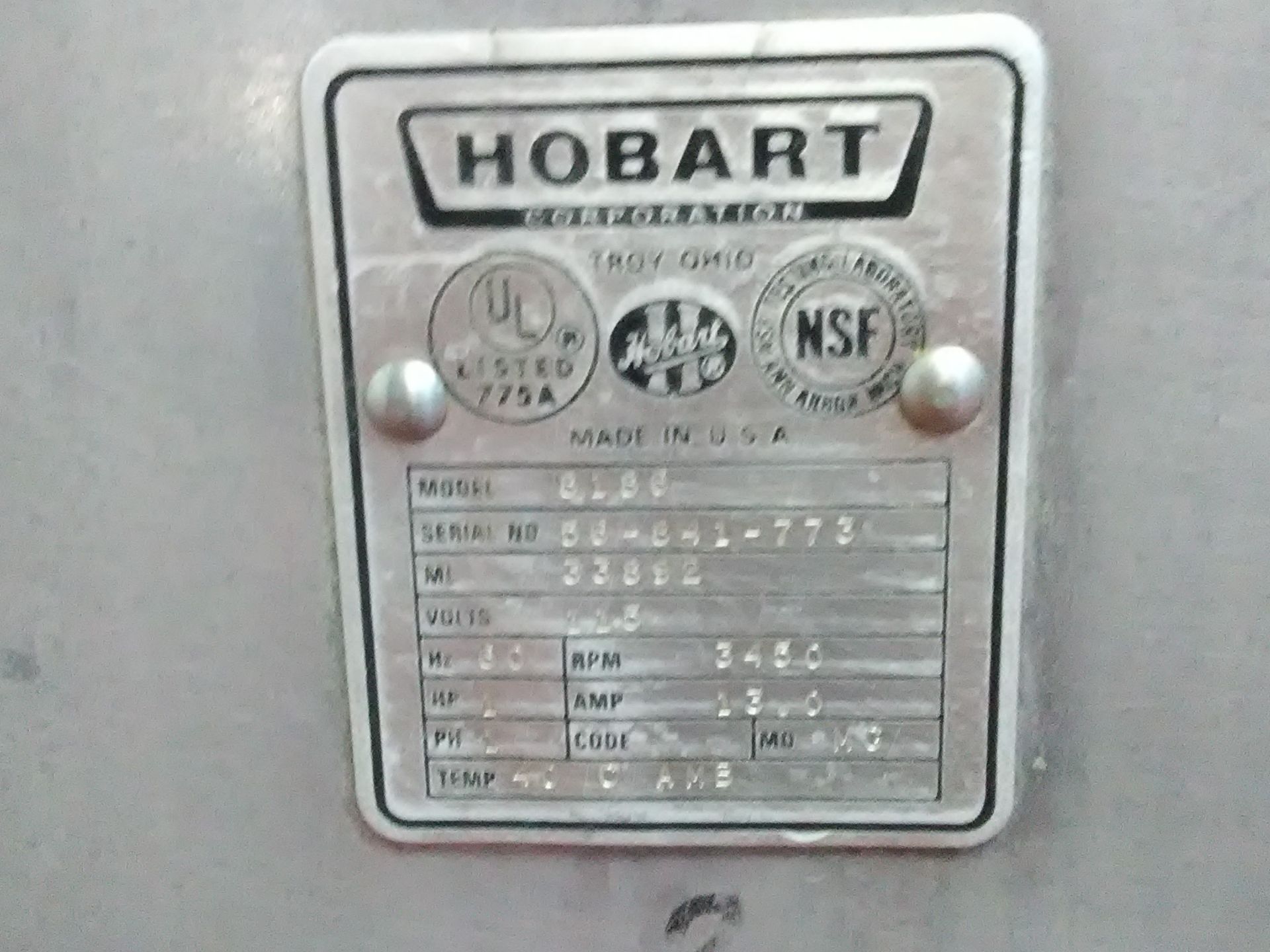 Hobart Mdl 8186 S/S Tabletop Bowl chopper. - Bild 6 aus 6