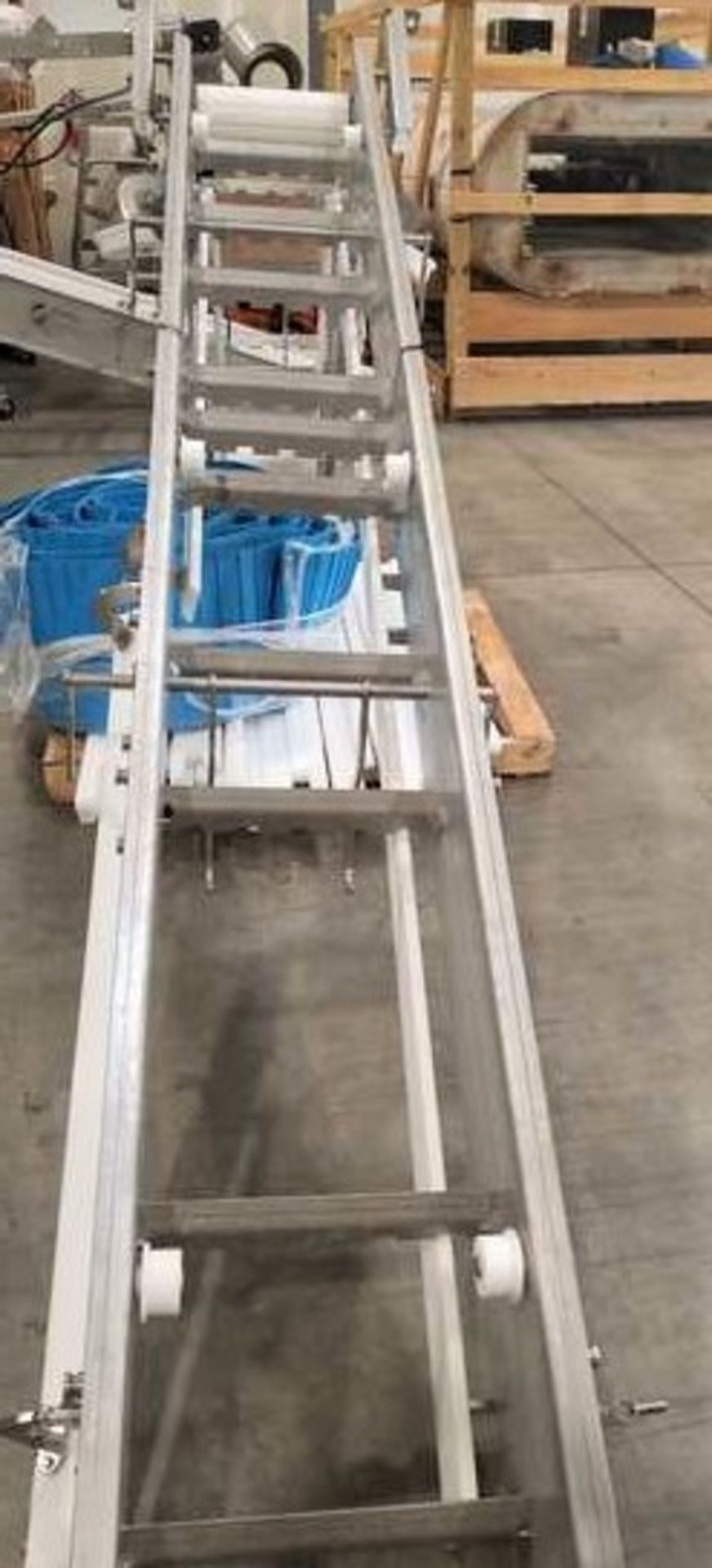 12' High Elevator Conveyor S/S (Shown upside down) with 16" wide belt having 2.5" deep by 2" wide - Image 3 of 4