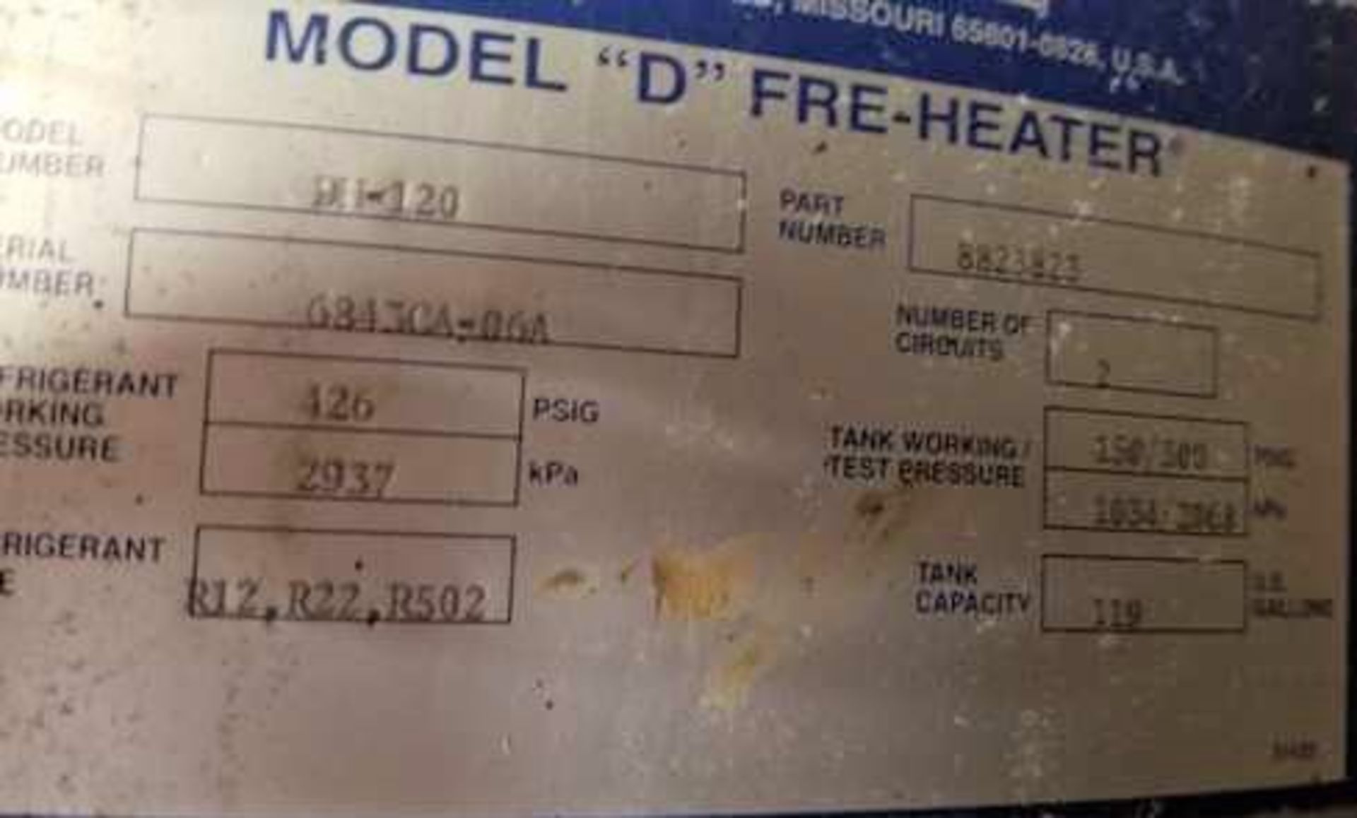 Mueller Model "D" -120 Fre-Heater heat-exchange water tanks. 120 gal capacity. High pressure tank - Image 3 of 4