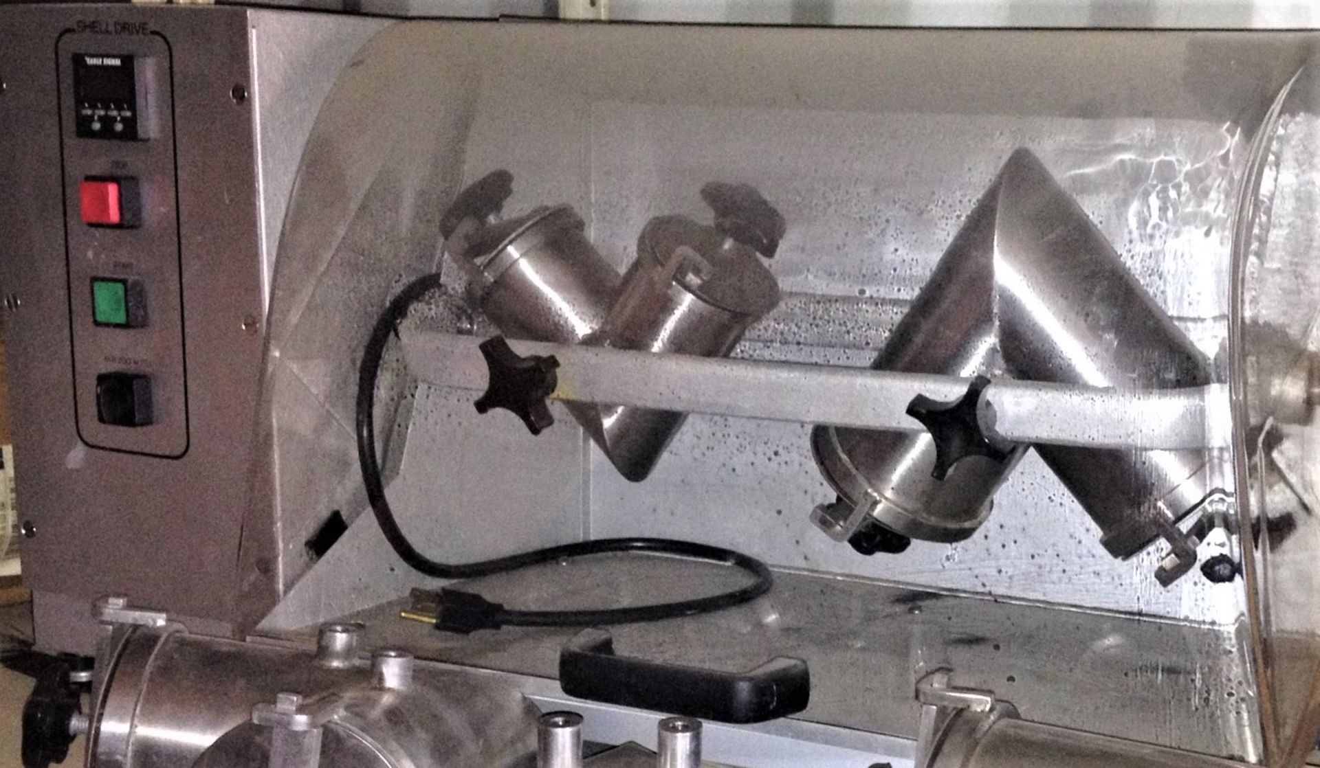 Twin Shell Lab Mixer. Small production or Lab application. With 5 interchangeable shells of