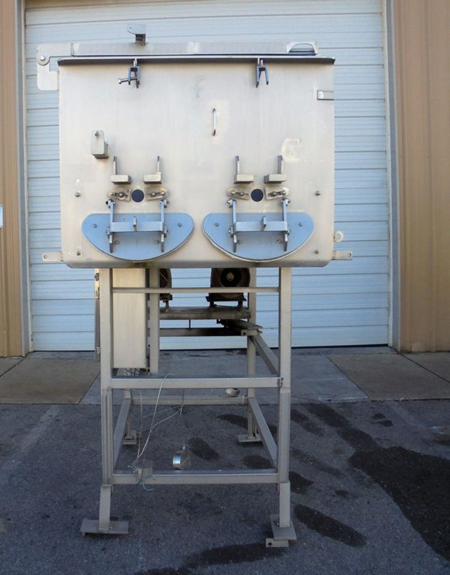 1000 lb. mixer, S/S, with gearboxes, sprocket, tub, hinged safety grate with air cylinder, dual - Image 3 of 3