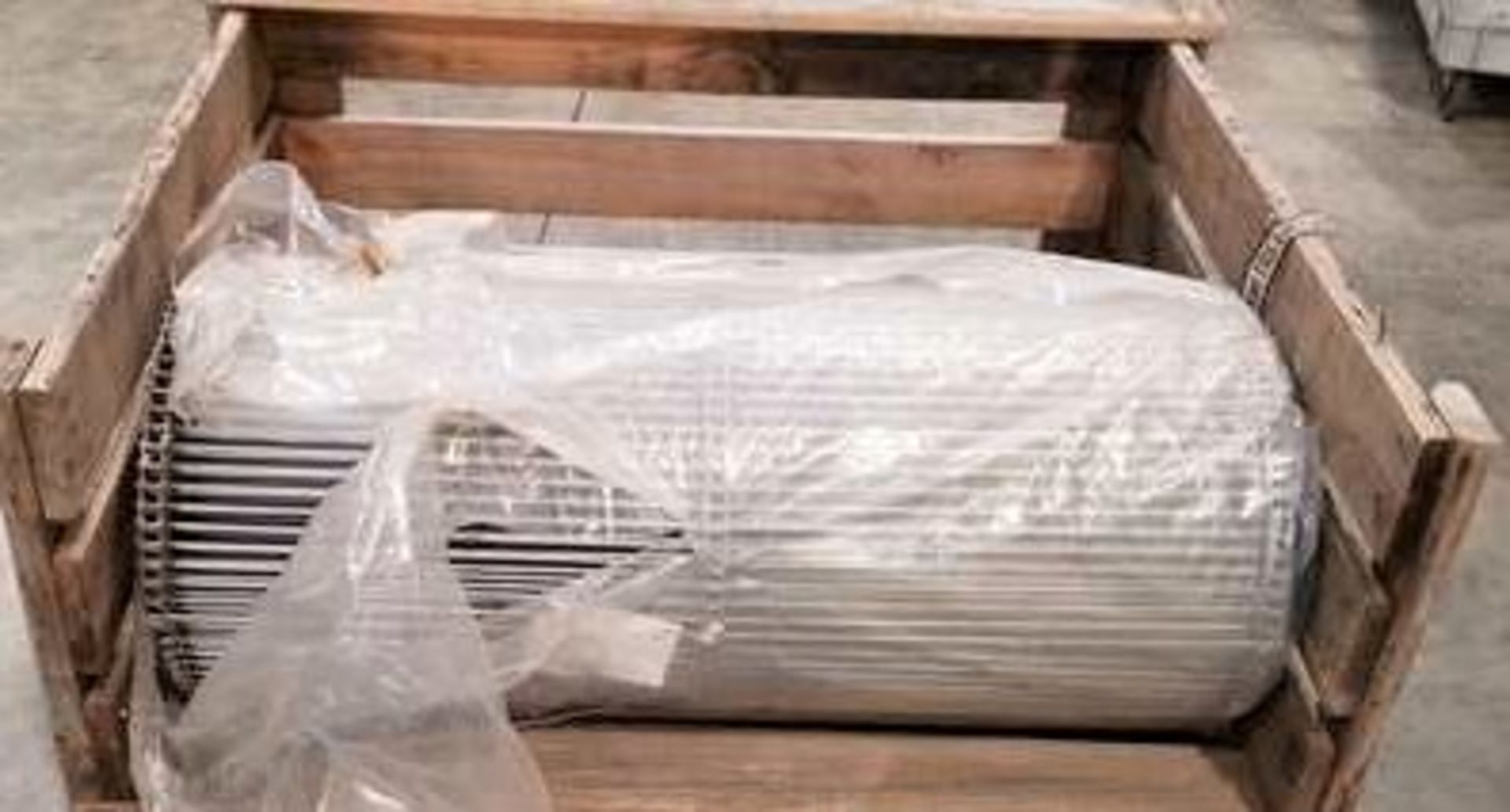 Lot of new S/S Belting. ~ 65' of new 44" Wide (41" usable) Cambridge Wire belt S/S conveyor. Rods