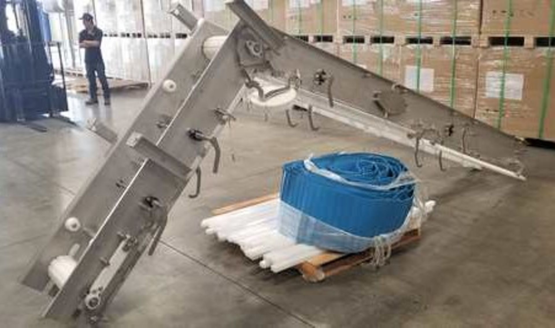 12' High Elevator Conveyor S/S (Shown upside down) with 16" wide belt having 2.5" deep by 2" wide - Image 2 of 4