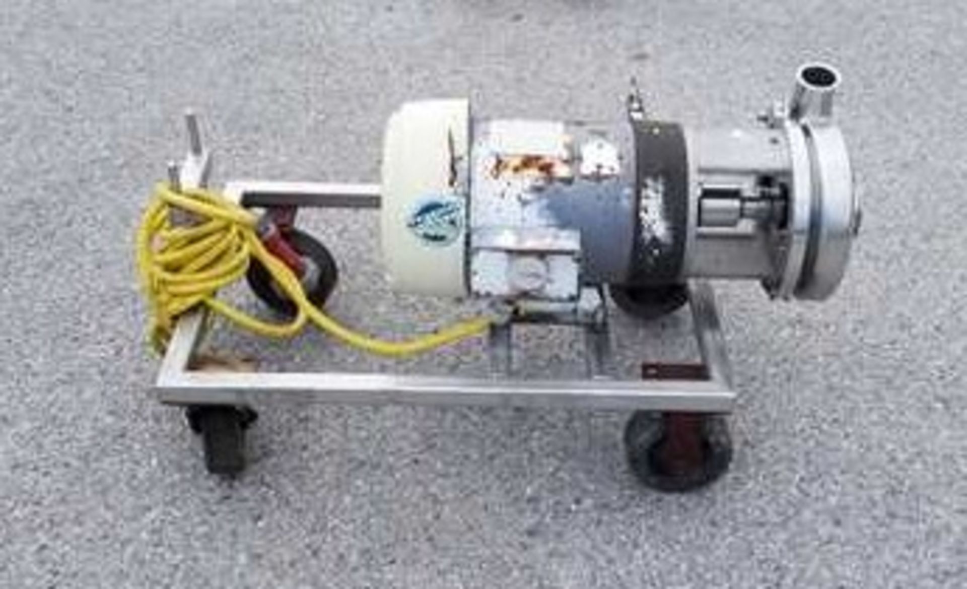 7.5Hp S/S Centrifugal Pump on portable cart. 208-230/460V 1760 rpm motor. 2.75"In. 1.75" out. 10" - Image 3 of 4