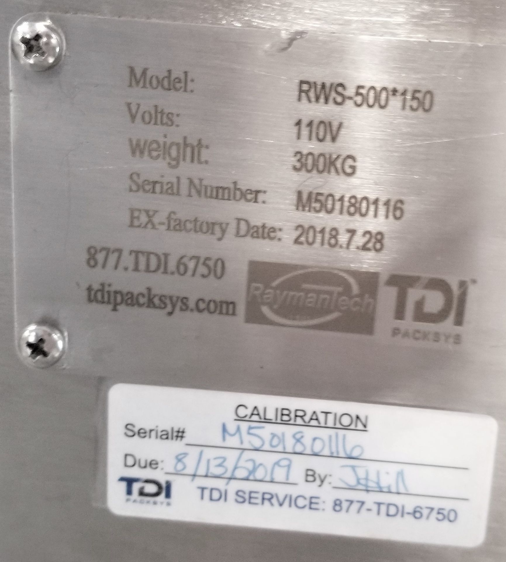 2018 Model Metal Detector. TDI Metal Detector, new in 2018. 110V. Mdl: RSW-500*150. S/N M501 - Image 6 of 6