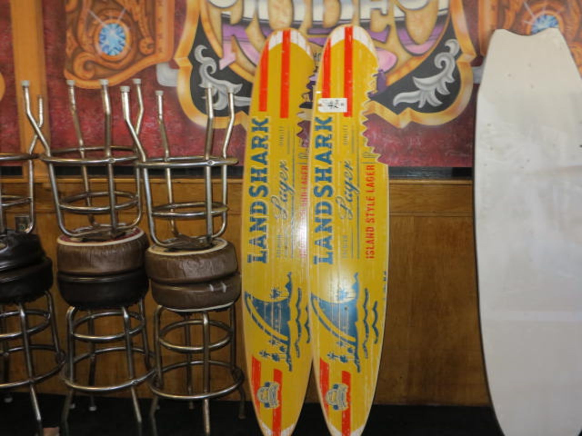 2 Land Shark Decorative Wood SurfBoards 6'