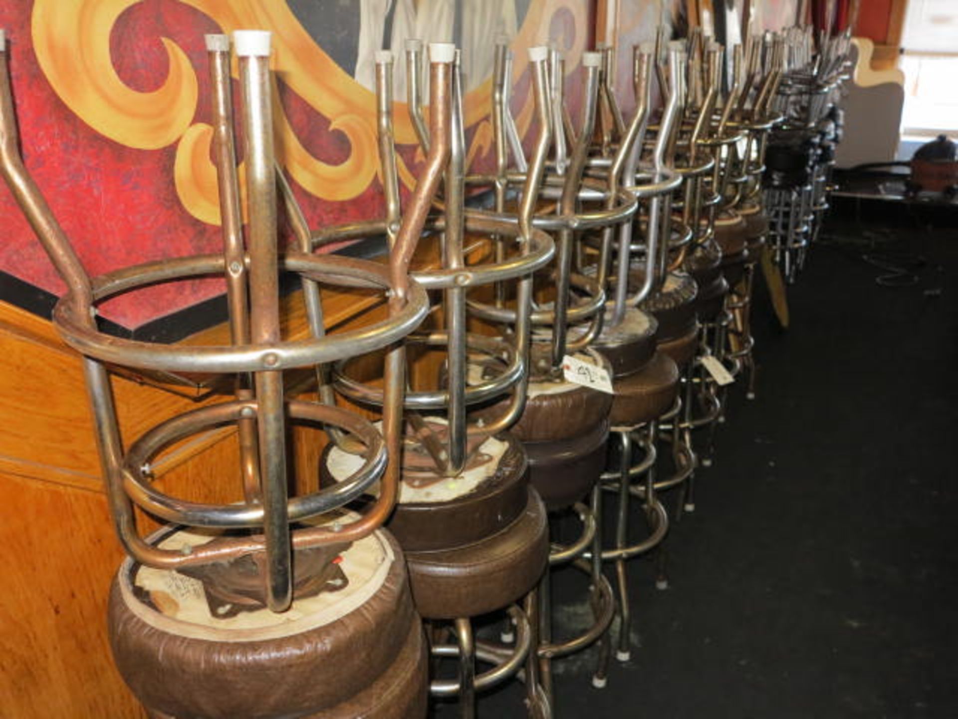 Lot (16) Brown Bar Stools