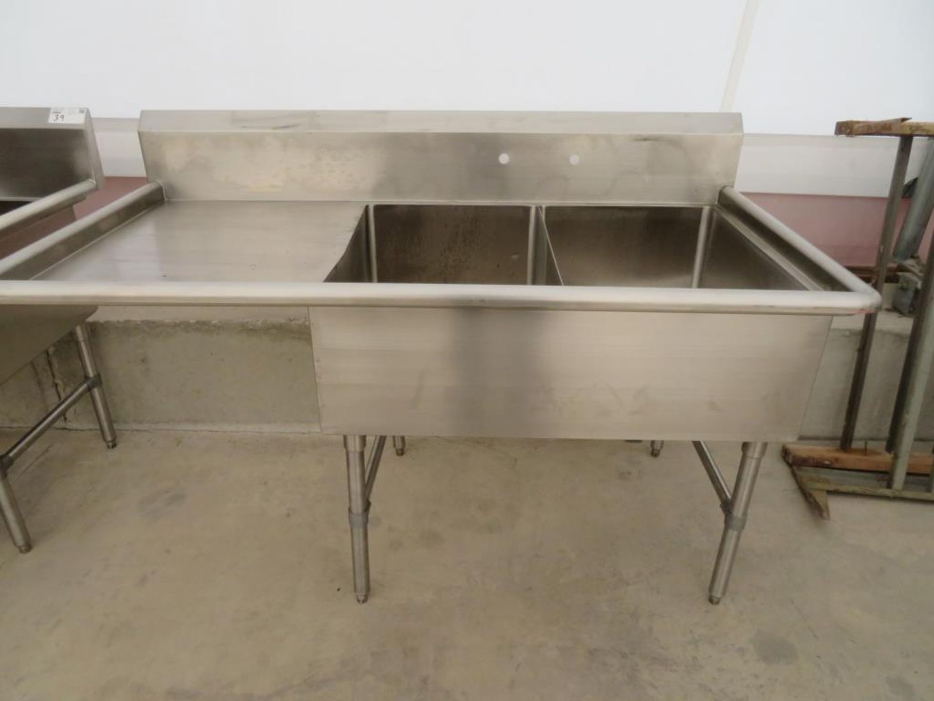 2 compartment sink, 2-30"x24" bowls