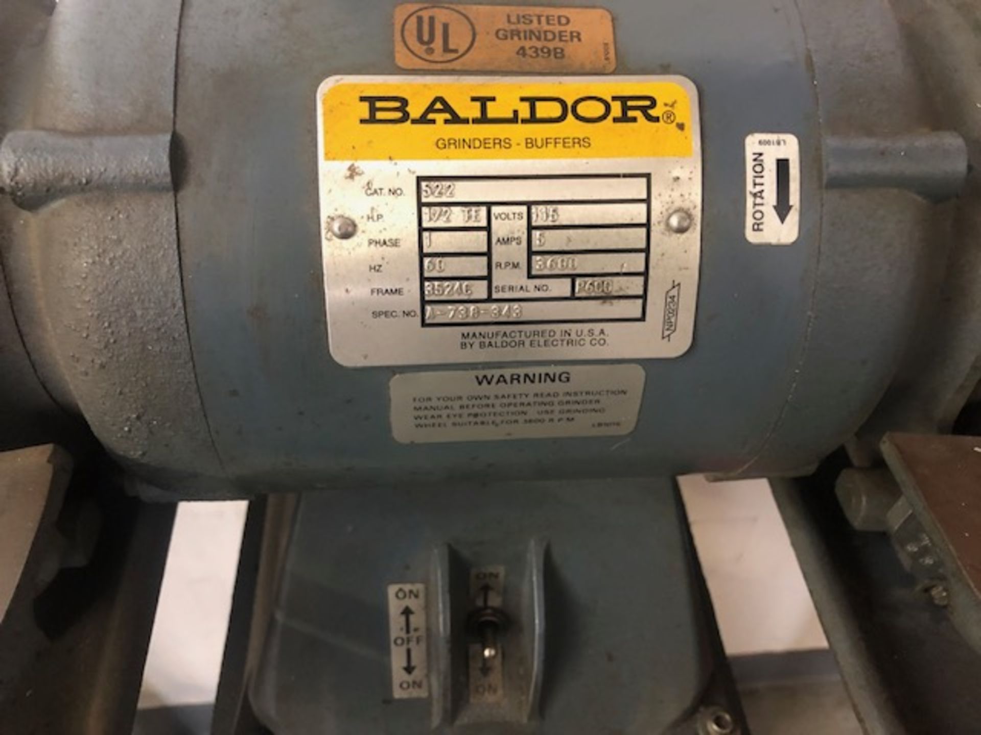 Baldor grinder - Image 3 of 4