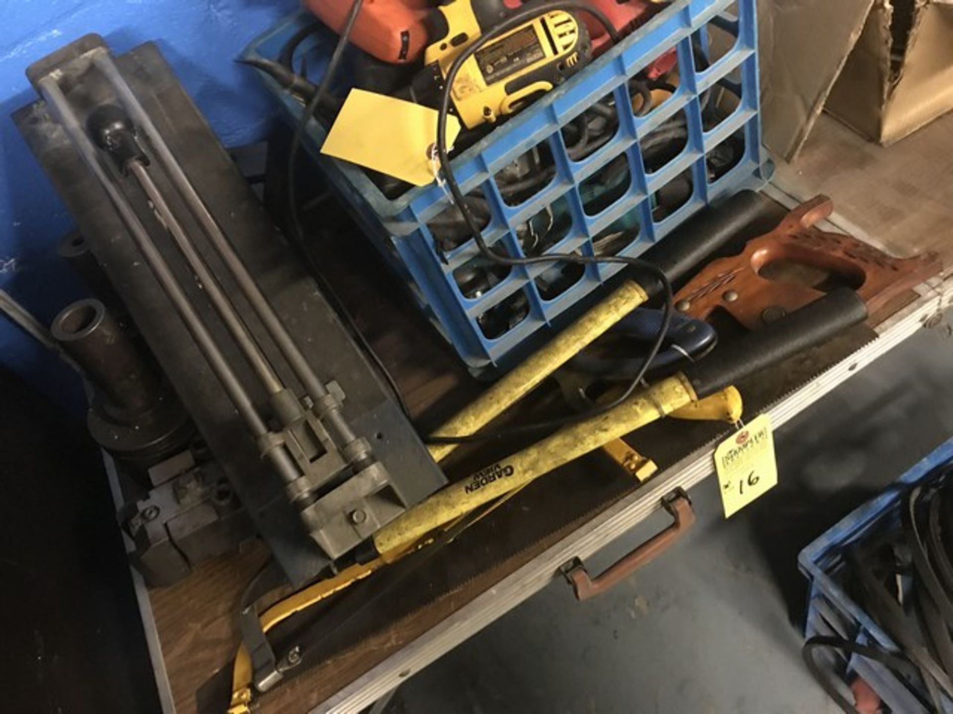 LOT ASSORTED HAND TOOLS & TILE CUTTER