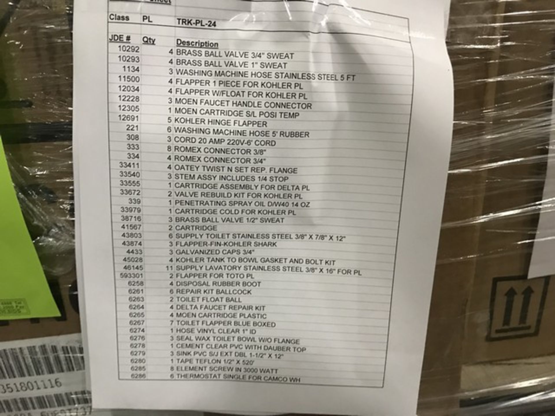 PALLET ASSORTED PLUMBING PARTS (PL-24) - Image 2 of 2