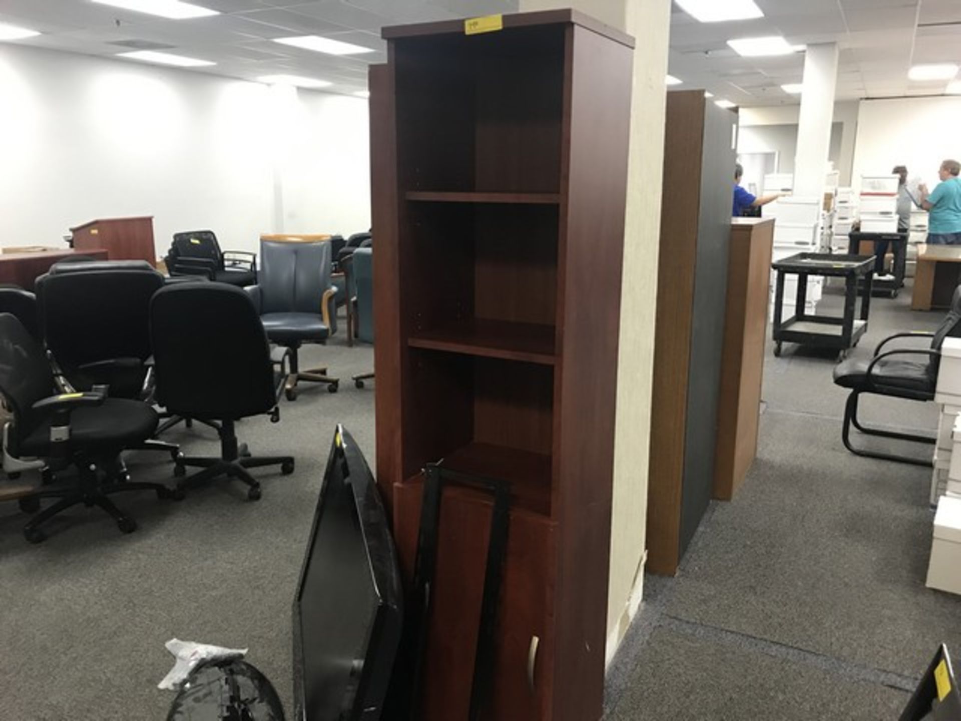 NARROW DARK WOOD BOOKCASE