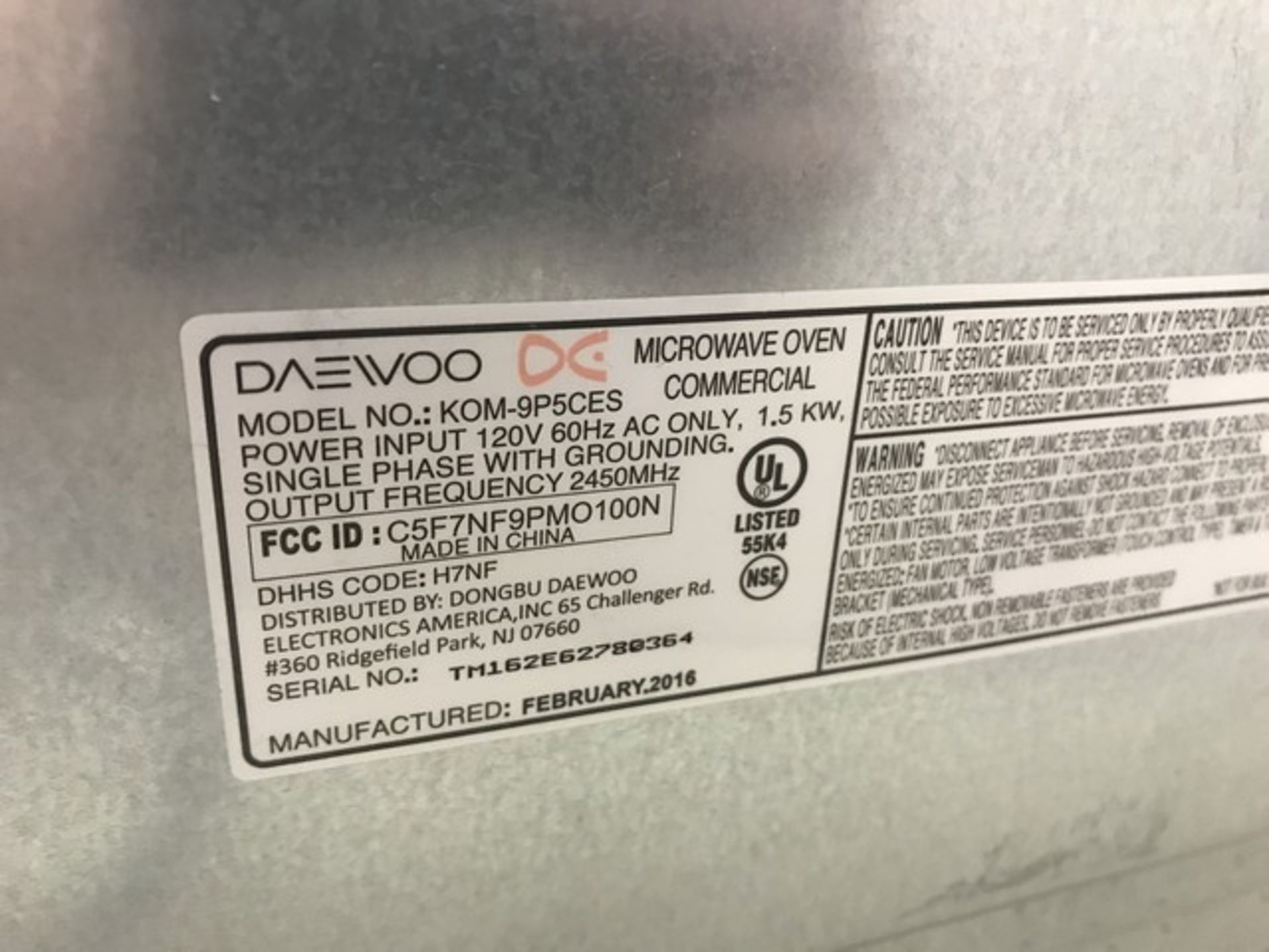 DAEWOO STAINLESS STEEL MICROWAVE - Image 2 of 2