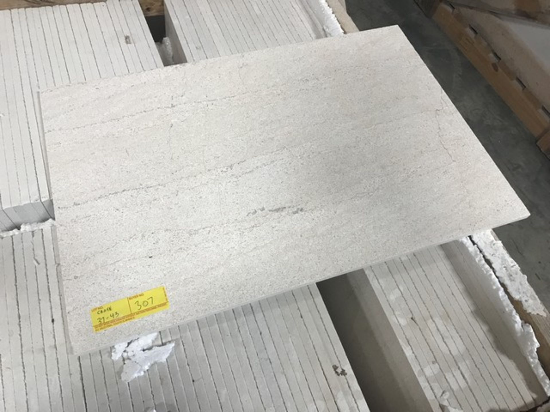 SQ.FT. - HONED VEIN CUT MARBLE - 16'' x 24'' x 7/16'' - 177 PIECES / 472.59 SQ.FT. (CRATE #40)
