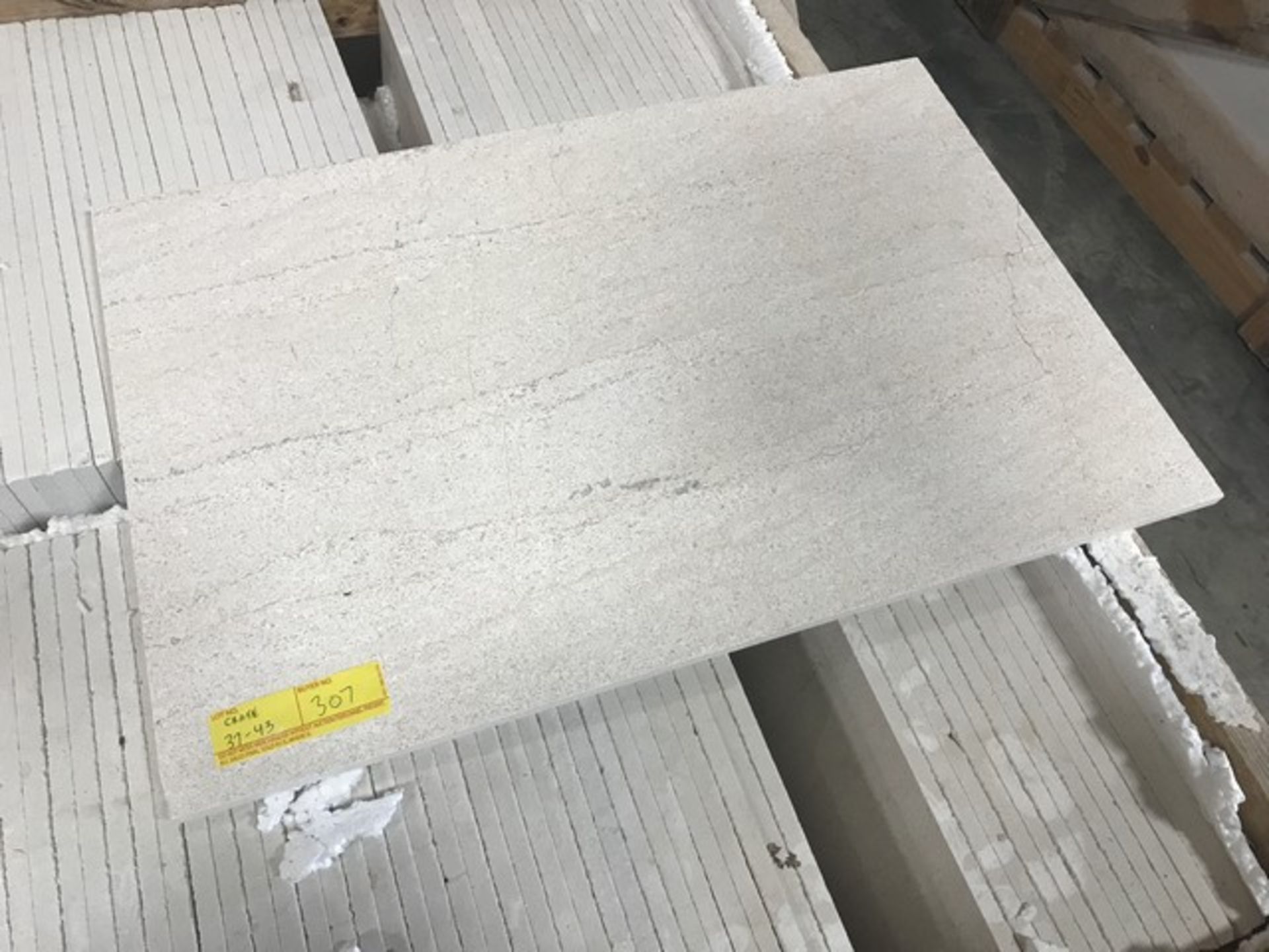 SQ.FT. - HONED VEIN CUT MARBLE - 16'' x 24'' x 7/16'' - 151 PIECES / 403.17 SQ.FT. (CRATE #43)