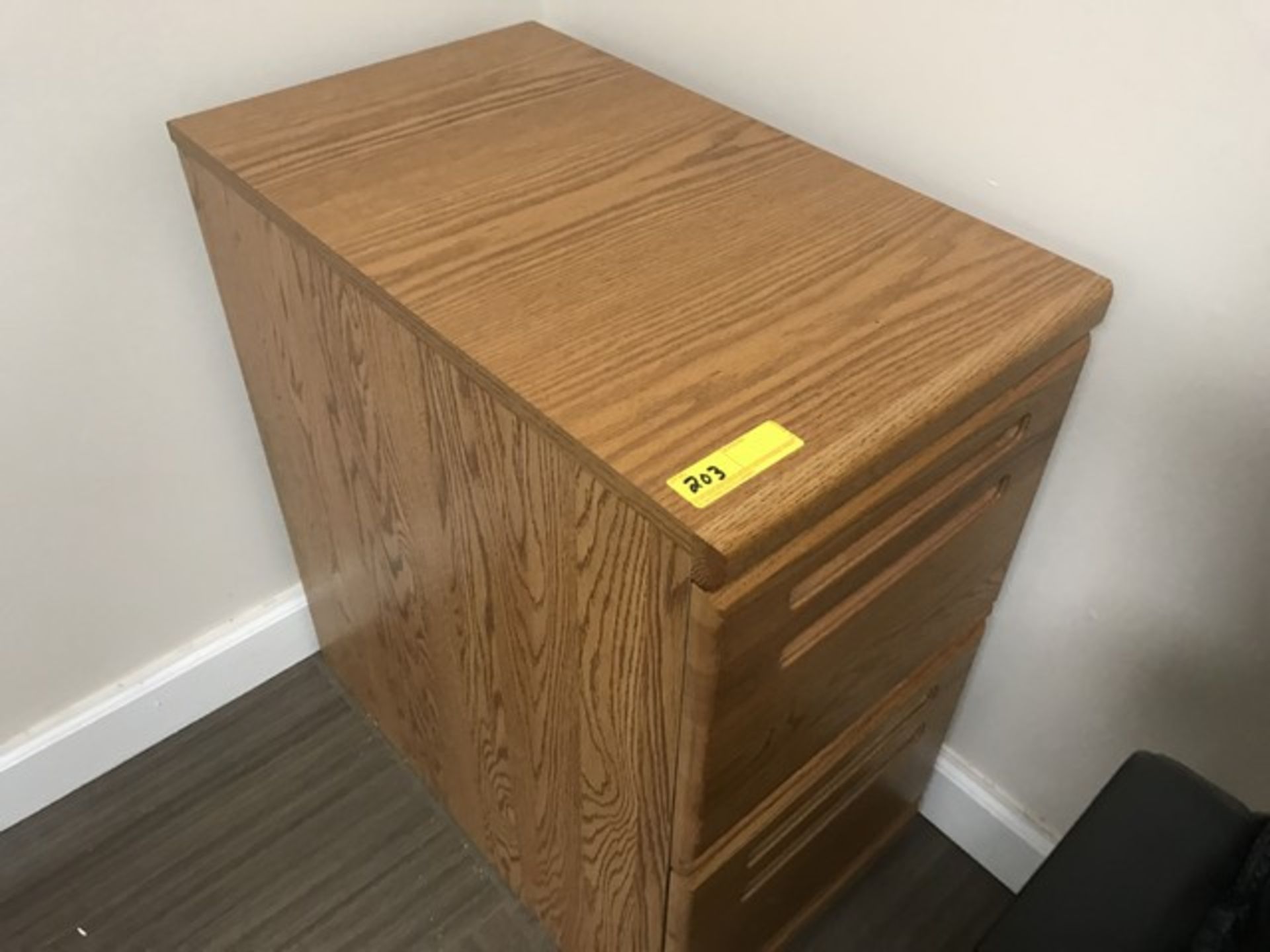 WOOD OFFICE CABINET WITH 2 DRAWERS