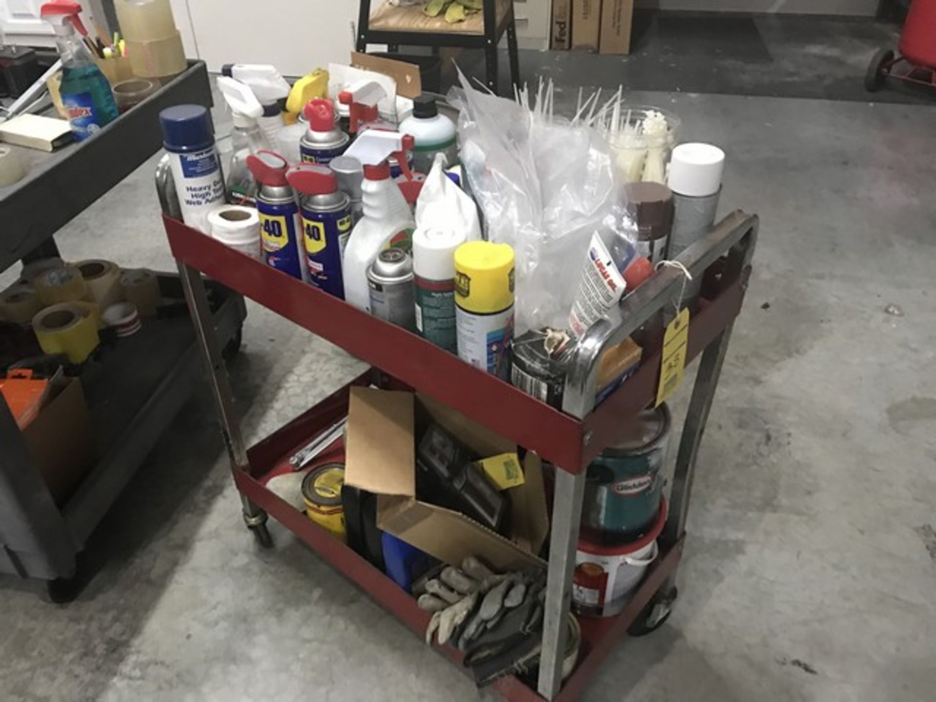 RED CART WITH CONTENTS