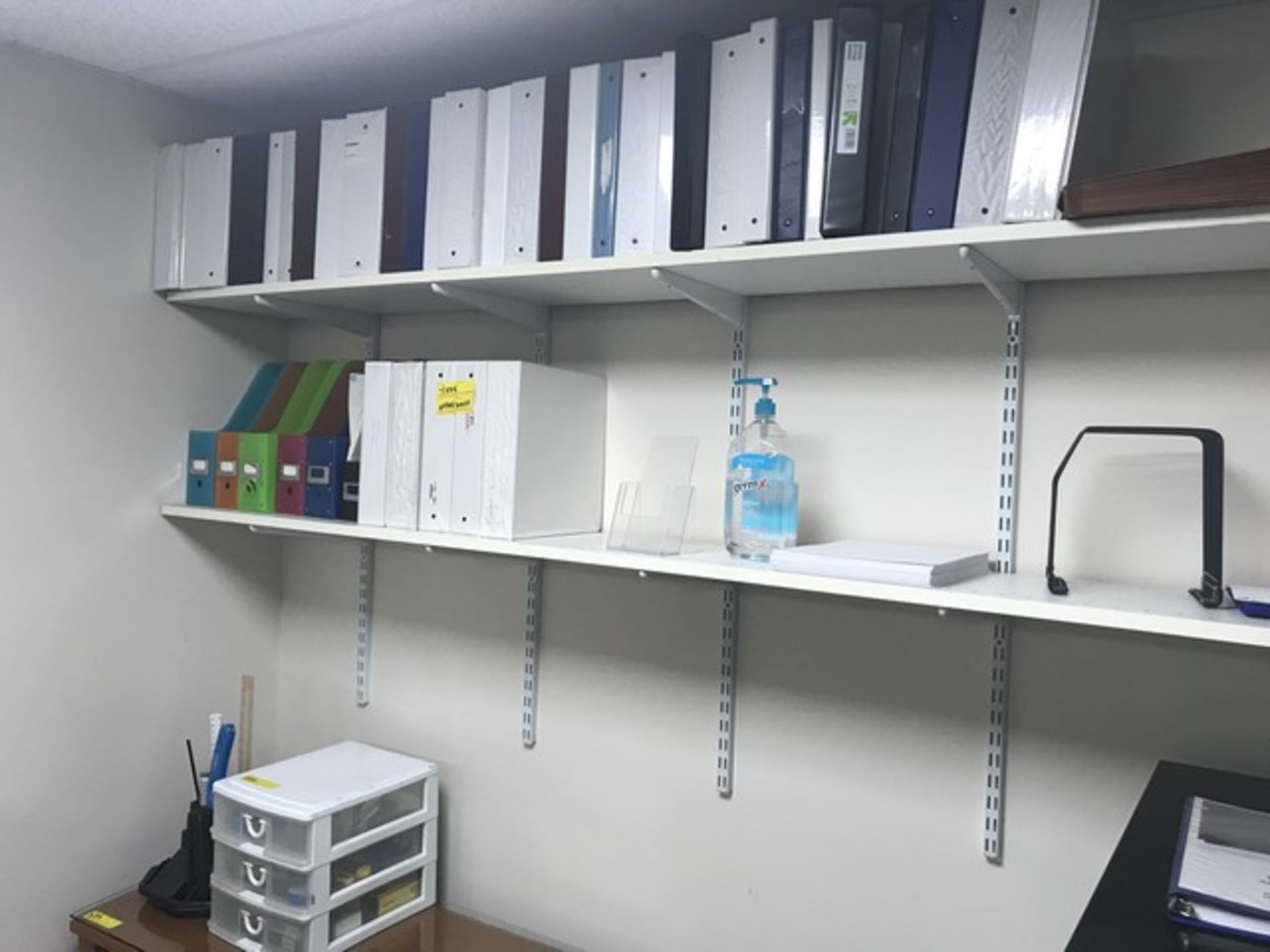 LOT OFFICE SUPPLIES, BINDERS, BINS, ETC