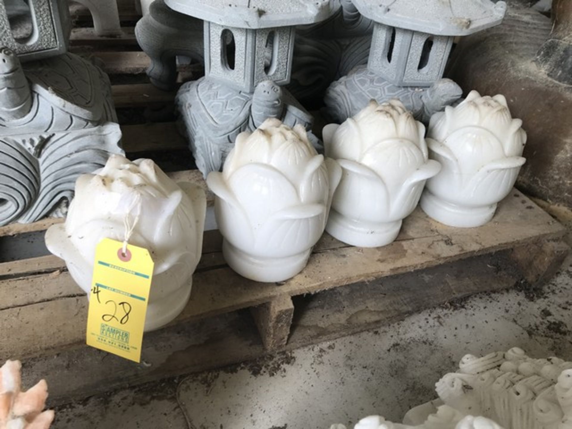 MARBLE STATUES - LOTUS FLOWERS - 8''H (FOB LOXAHATCHEE, FL)