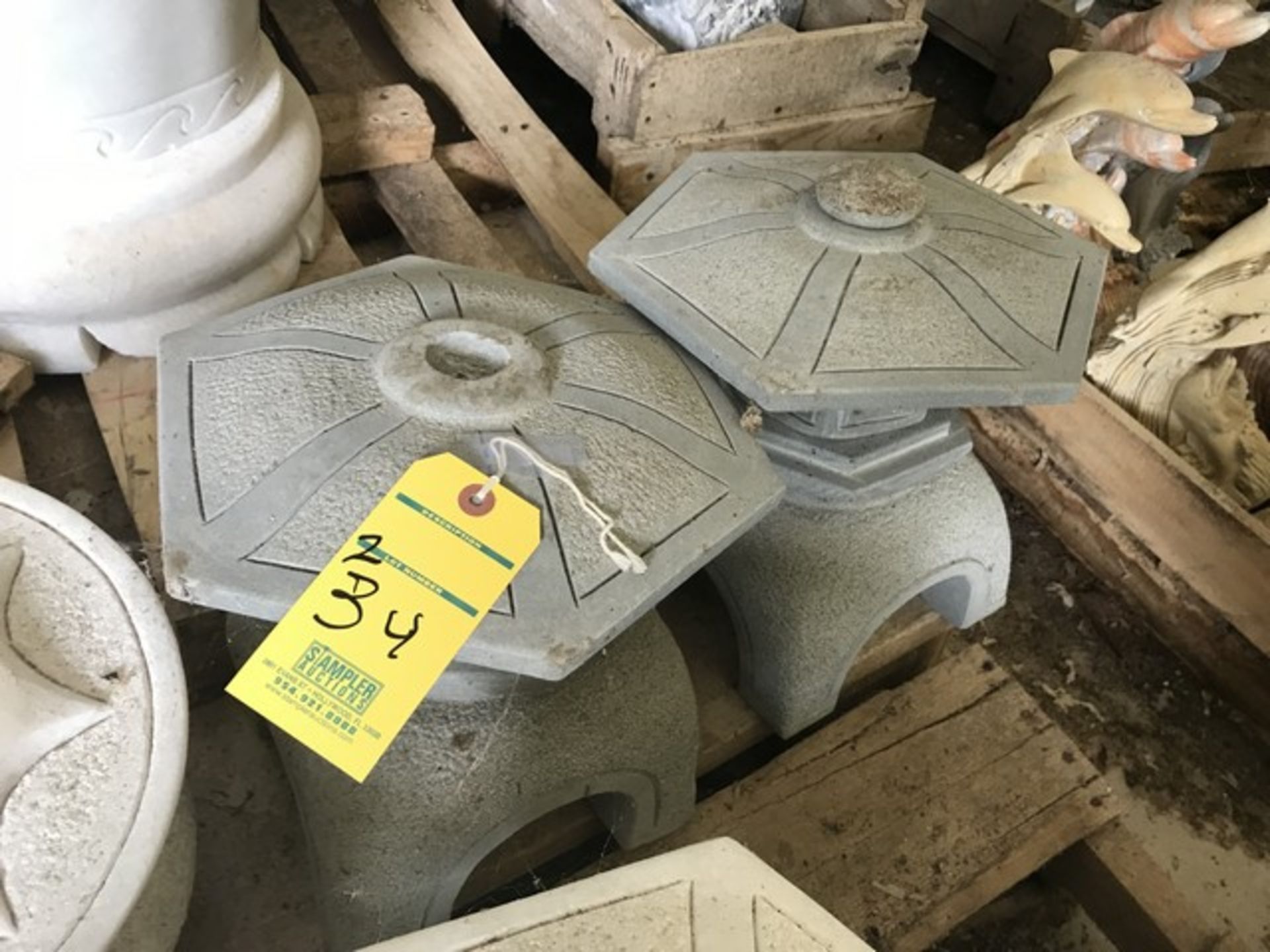 GREY STONE PEDESTALS - APPROXIMATELY 14''x12''x12'' (FOB LOXAHATCHEE, FL)