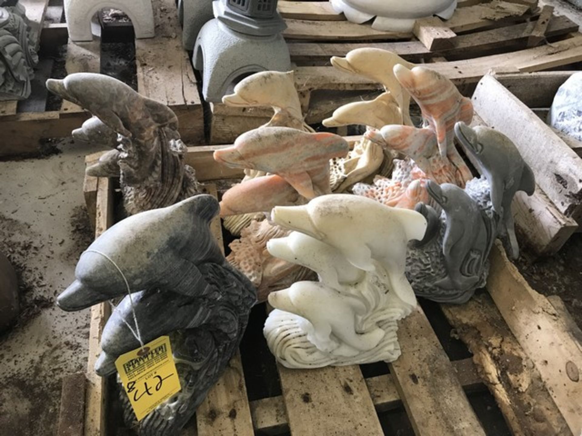 MARBLE STATUES - DOUBLE DOLPHINS - APPROXIMATELY 12''x8''x4'' (FOB LOXAHATCHEE, FL)