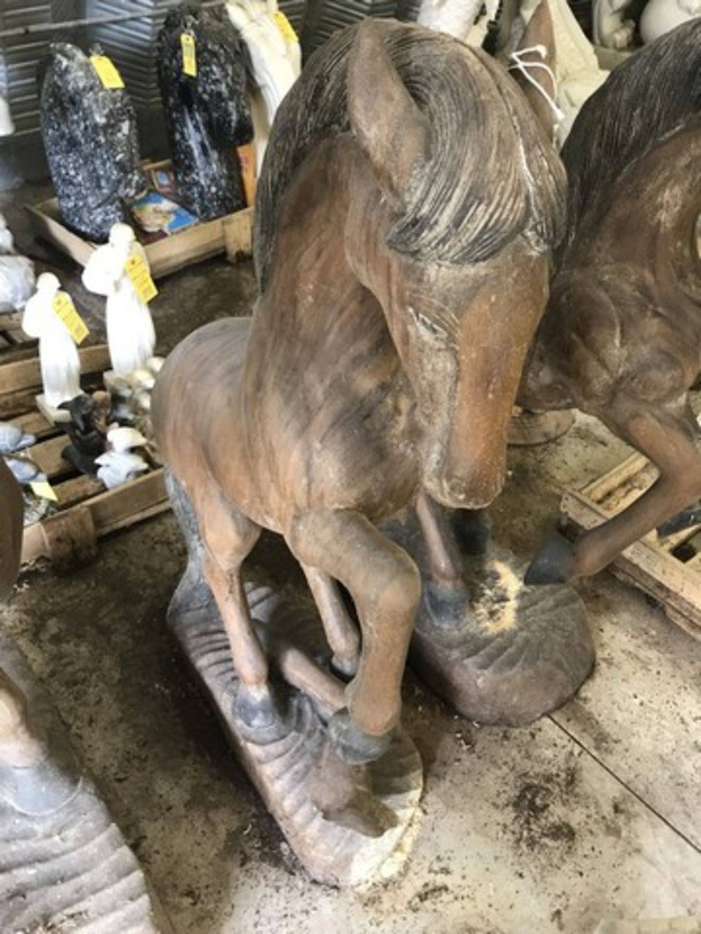 WOOD STATUE - HORSE - APPROXIMATELY 52''x28''x12'' (DAMAGED) (FOB LOXAHATCHEE, FL) - Image 2 of 2