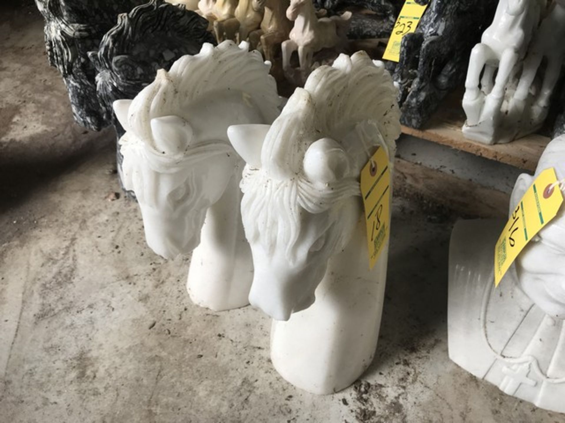 WHITE MARBLE STATUES - HORSE BUSTS - APPROXIMATELY 18''x6''x6'' (FOB LOXAHATCHEE, FL)