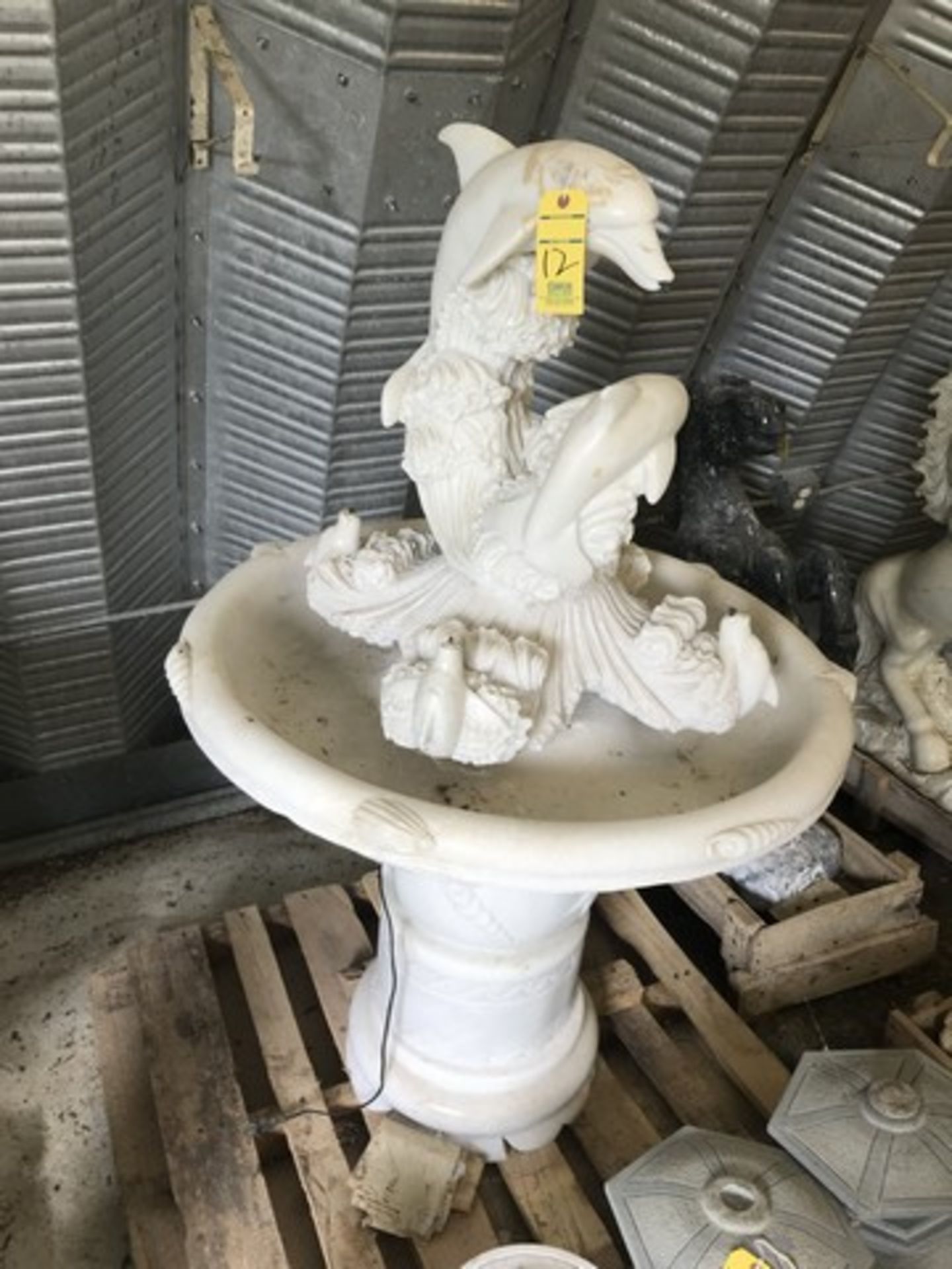 WHITE MARBLE FOUNTAIN - DOLPHINS - APPROXIMATELY 60''x36''x36'' (FOB LOXAHATCHEE, FL)