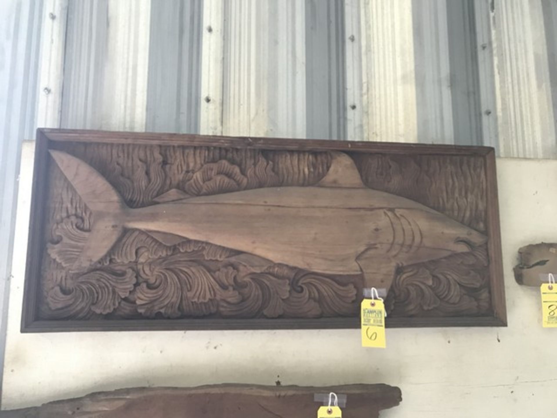 CARVED WOOD WALL ART - SHARK - 48''x20'' (FOB LOXAHATCHEE, FL)