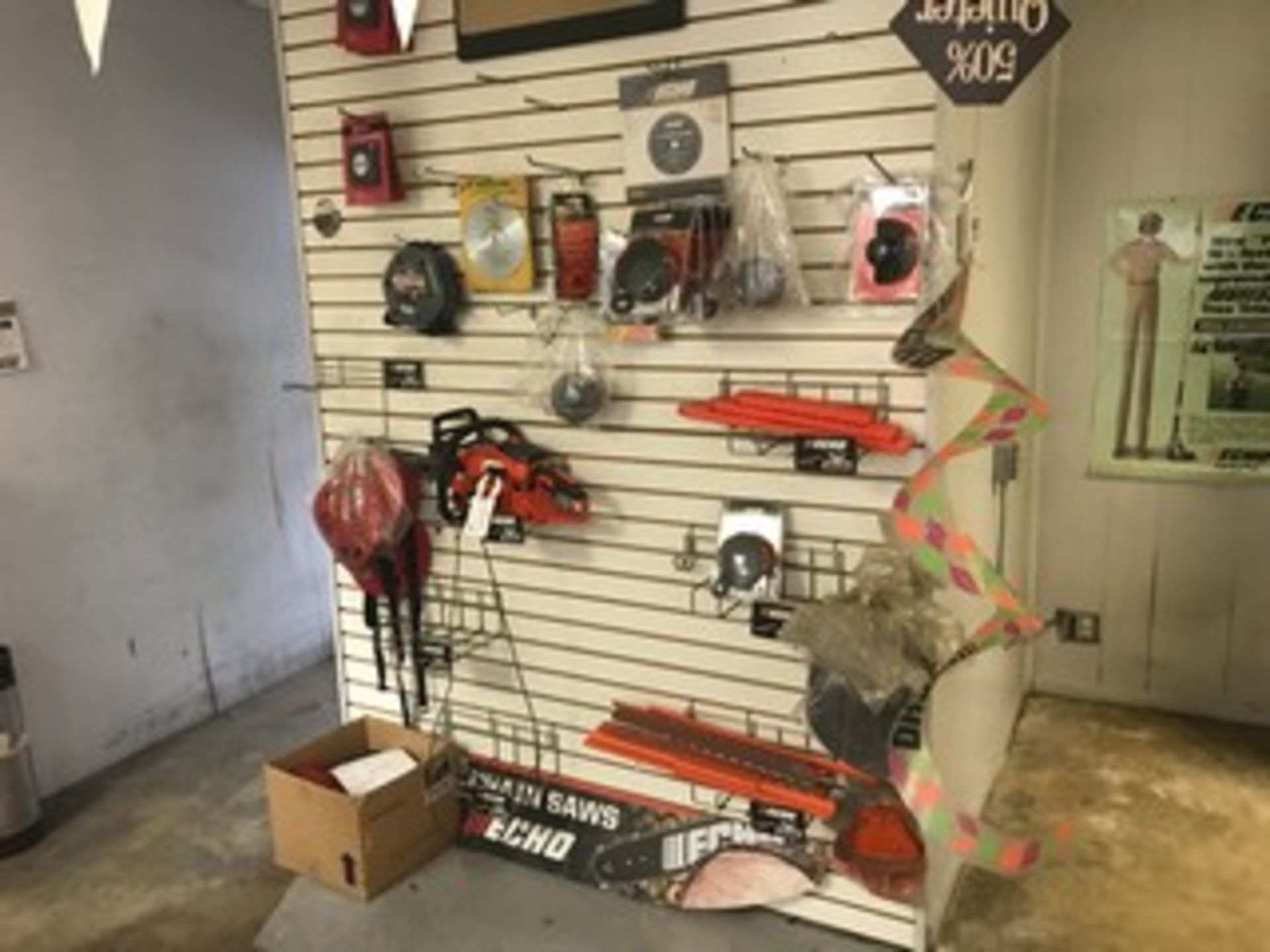 ASSORTED ECHO ACCESSORIES - GLOVES, TRIMMER HEADS, BLADES, LINES, ETC (CHAIN SAW NOT INCLUDED) - Image 2 of 3