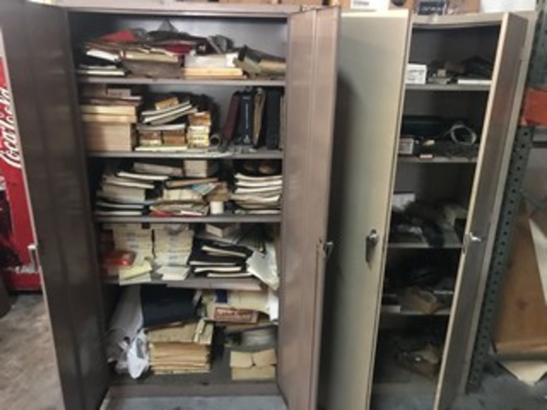 METAL STORAGE CABINETS WITH CONTENTS