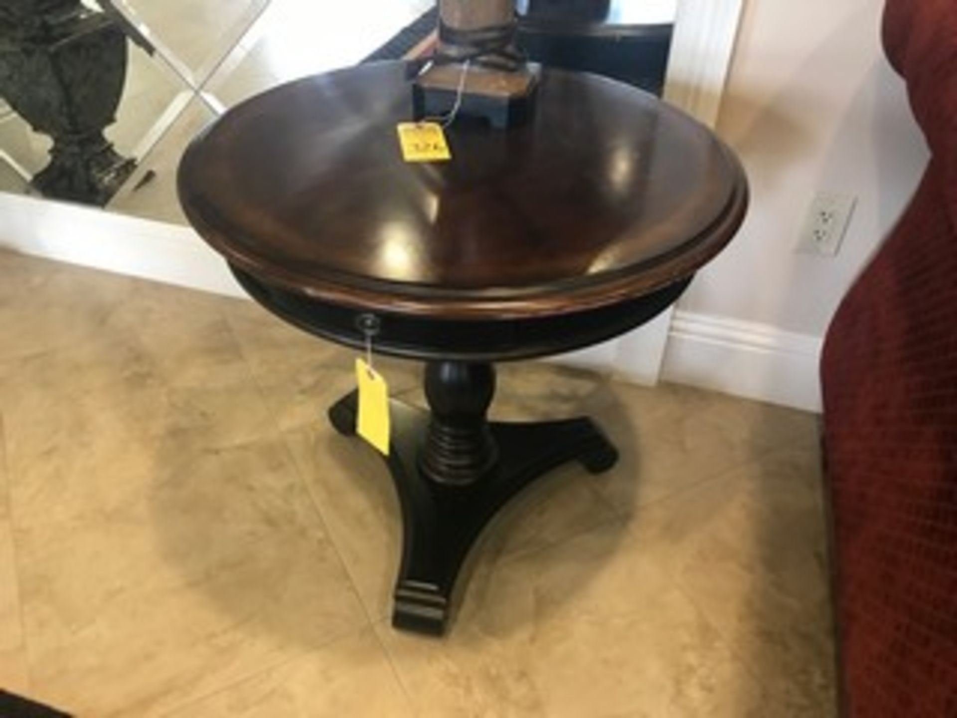 3-LEGGED TABLES WITH CENTER DRAWER - 30'' ROUND - Image 2 of 3