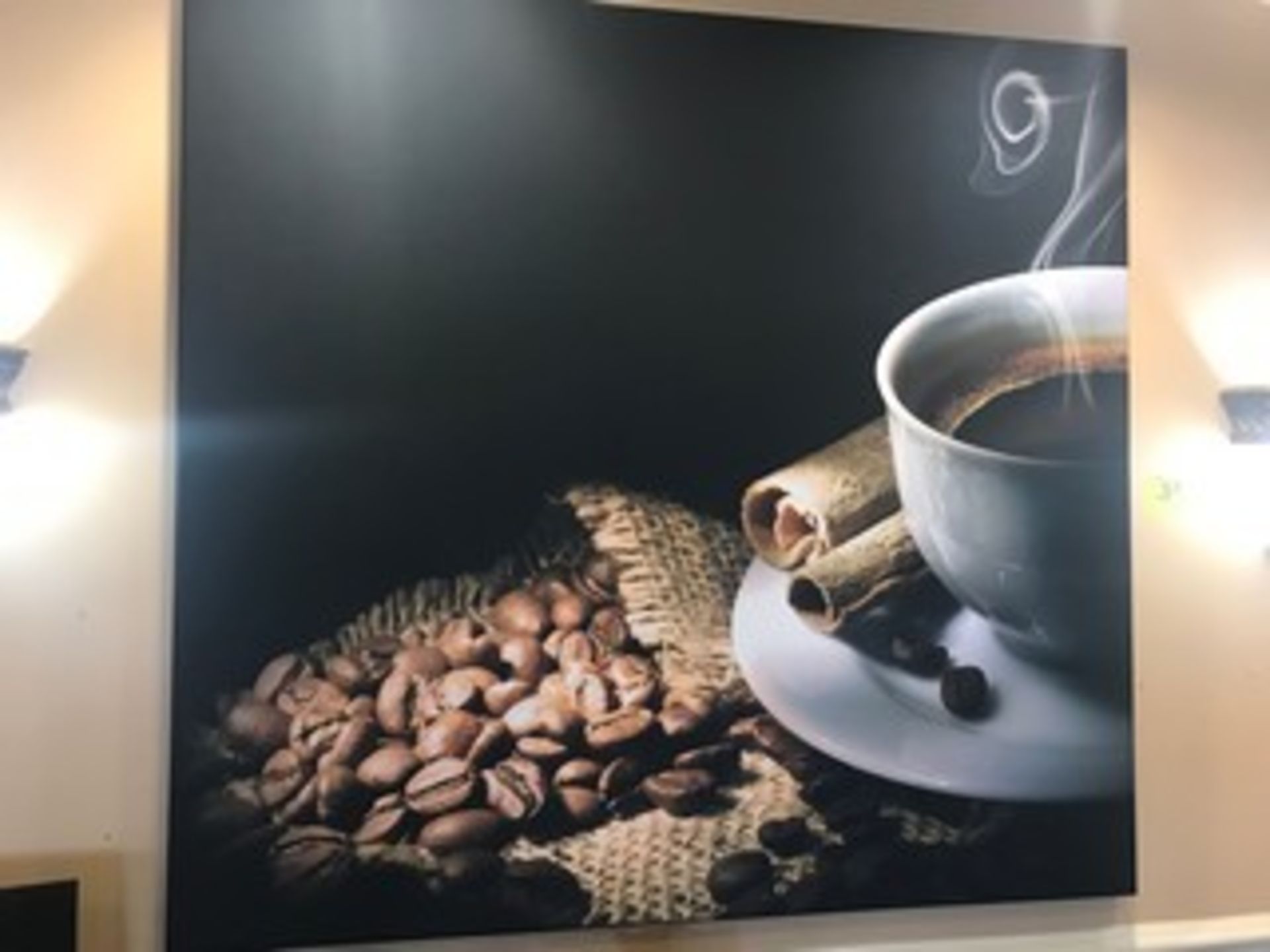 FABRIC COFFEE PICTURE - 65'' WIDE x 60'' HIGH