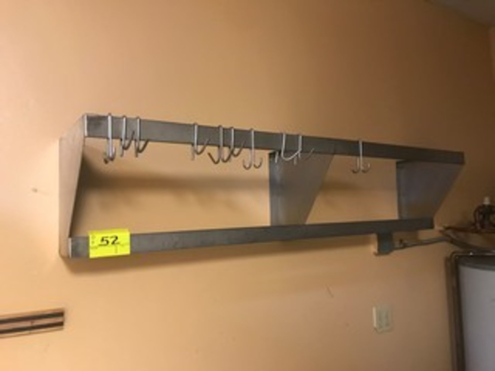 2-BAR POT RACK WITH HOLDERS - 60'' WIDE x 12.75'' HIGH