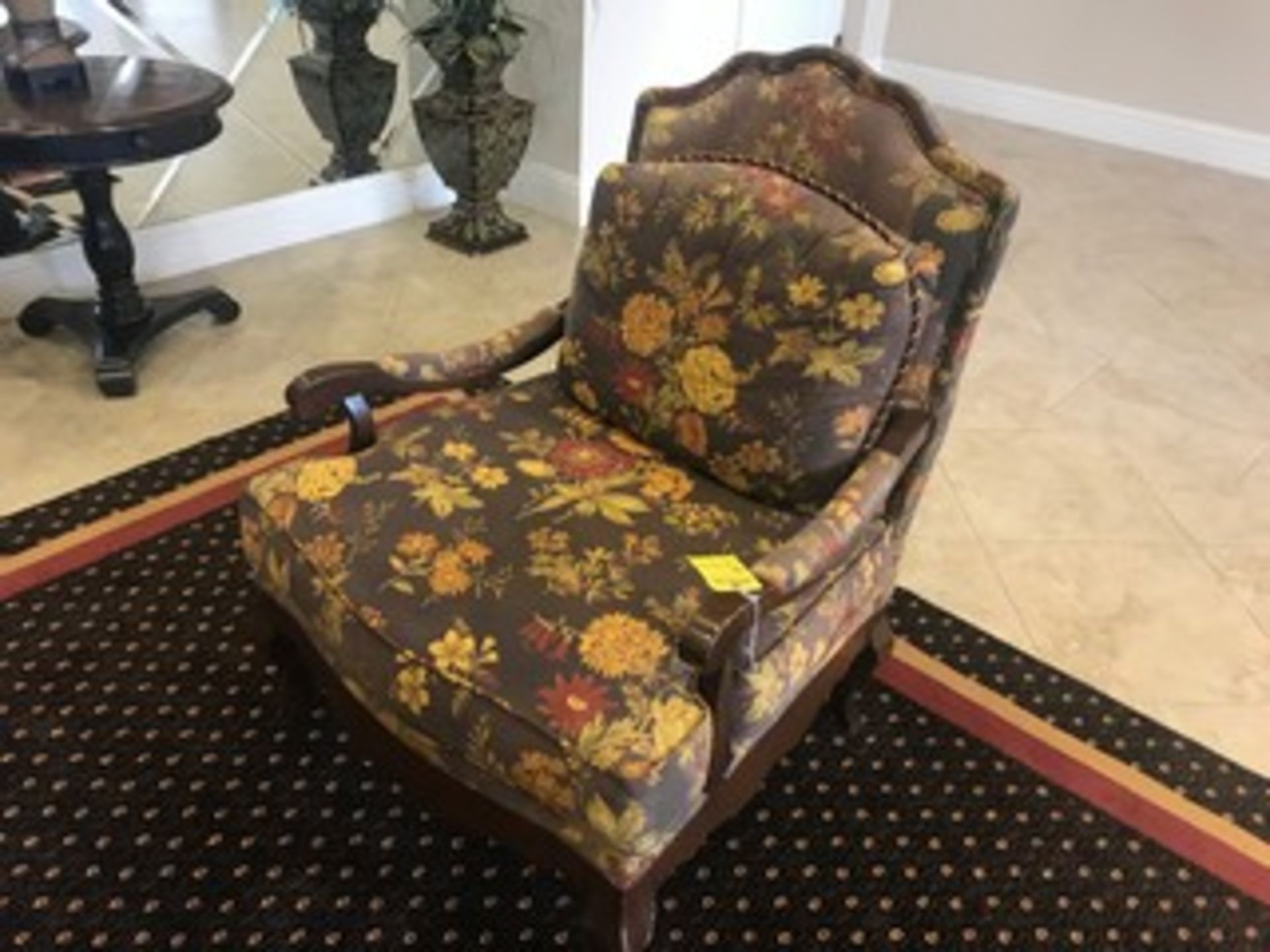 FLORAL ARM CHAIRS WITH PILLOW