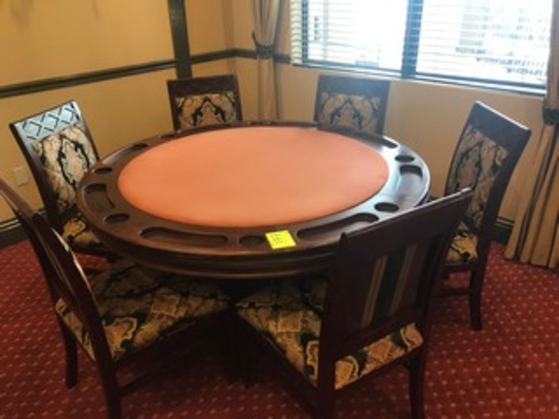 7-PIECE CARD TABLE SET - 1 TABLE / 6 CHAIRS - 60'' ROUND