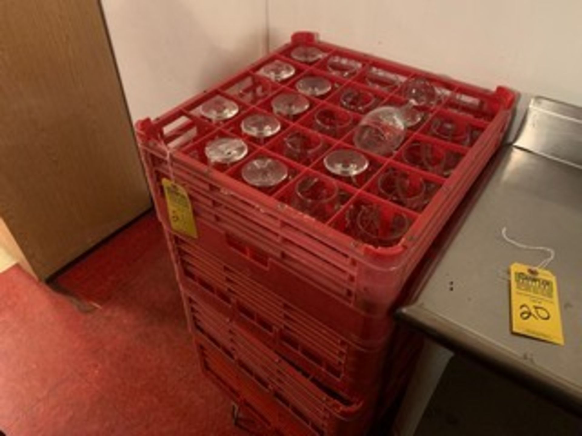 DRYING RACKS WITH ASSORTED GLASSWARE