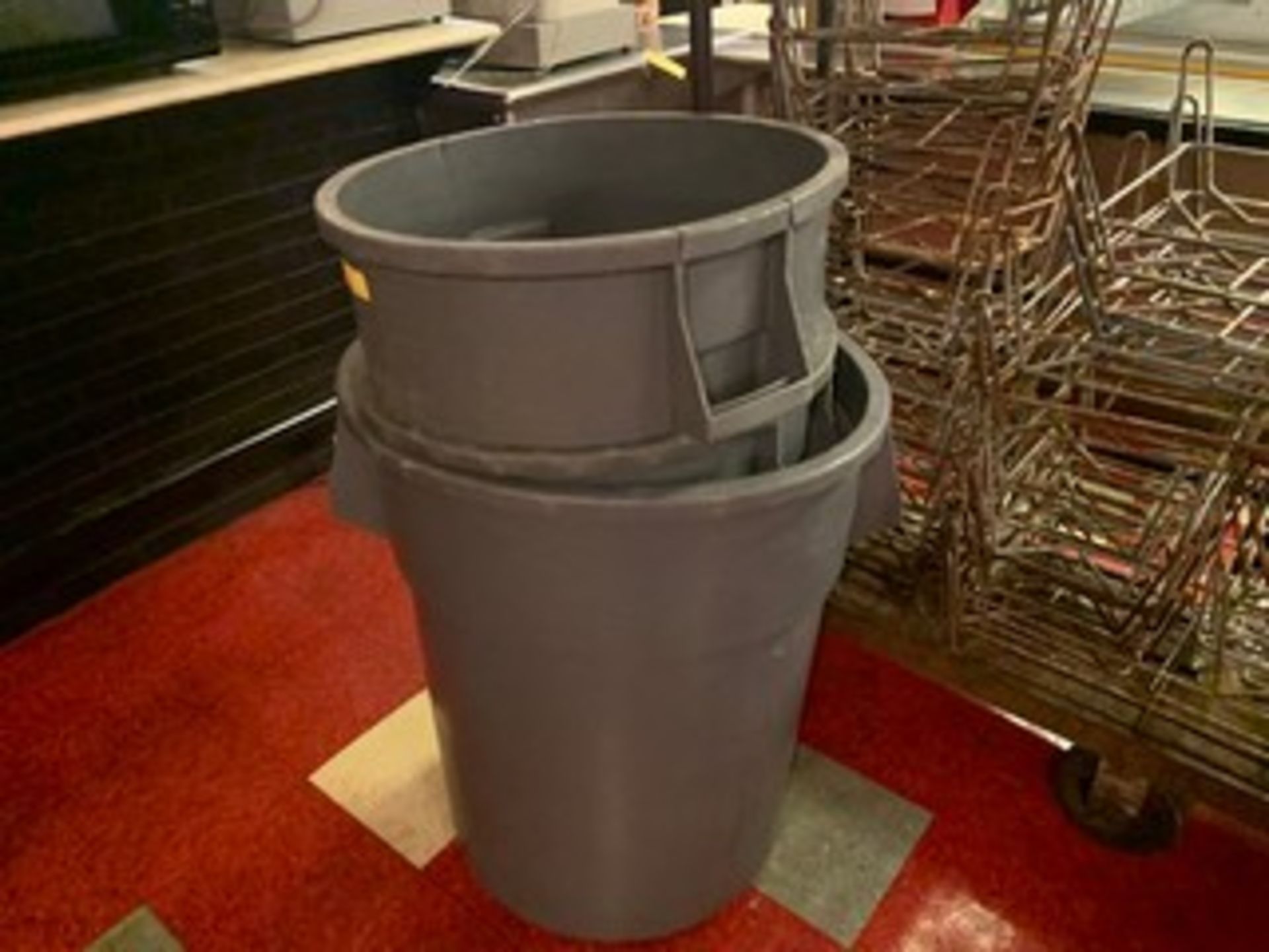 GRAY GARBAGE CANS