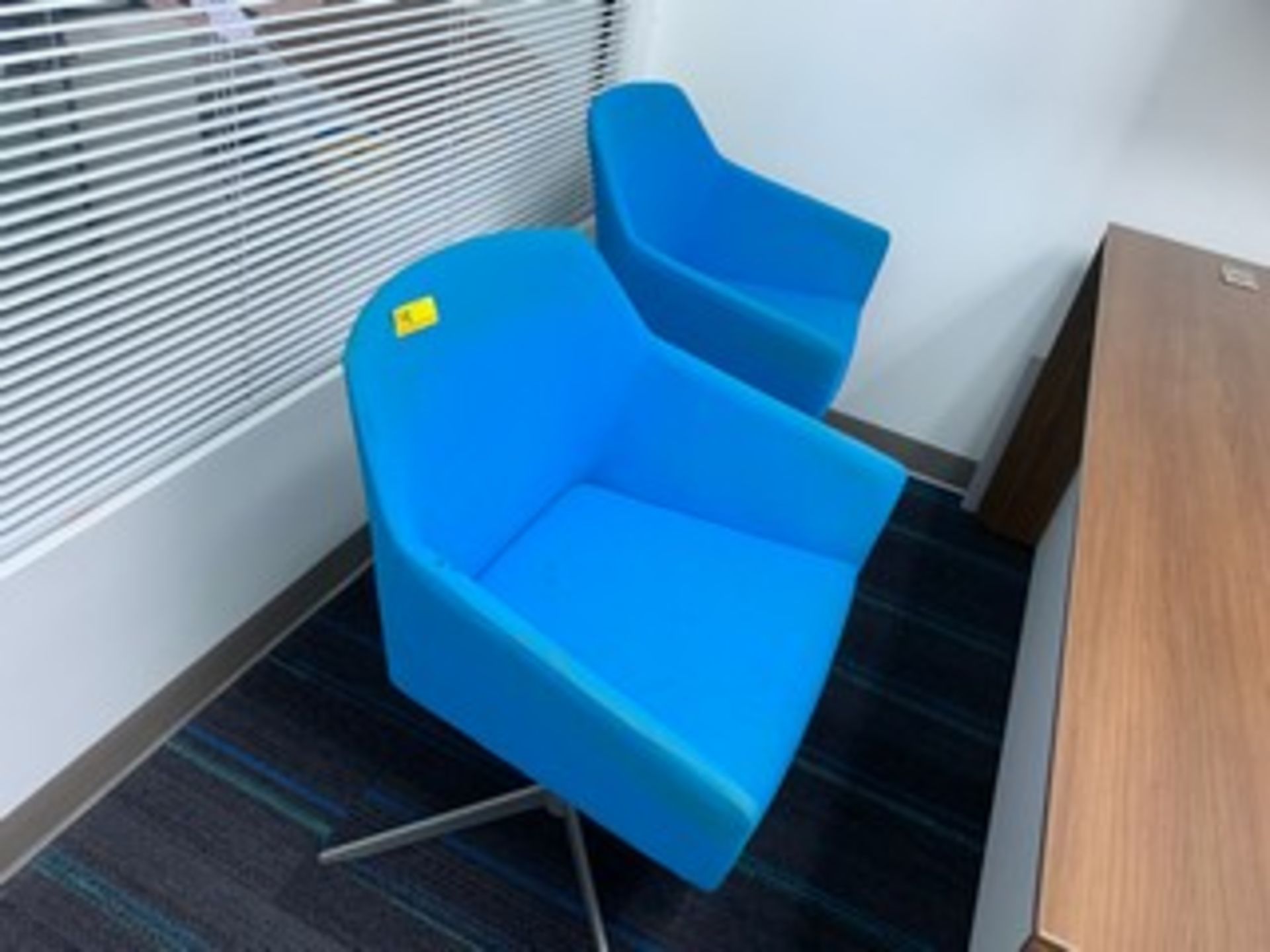 BLUE UPHOLSTERED CLIENT CHAIRS