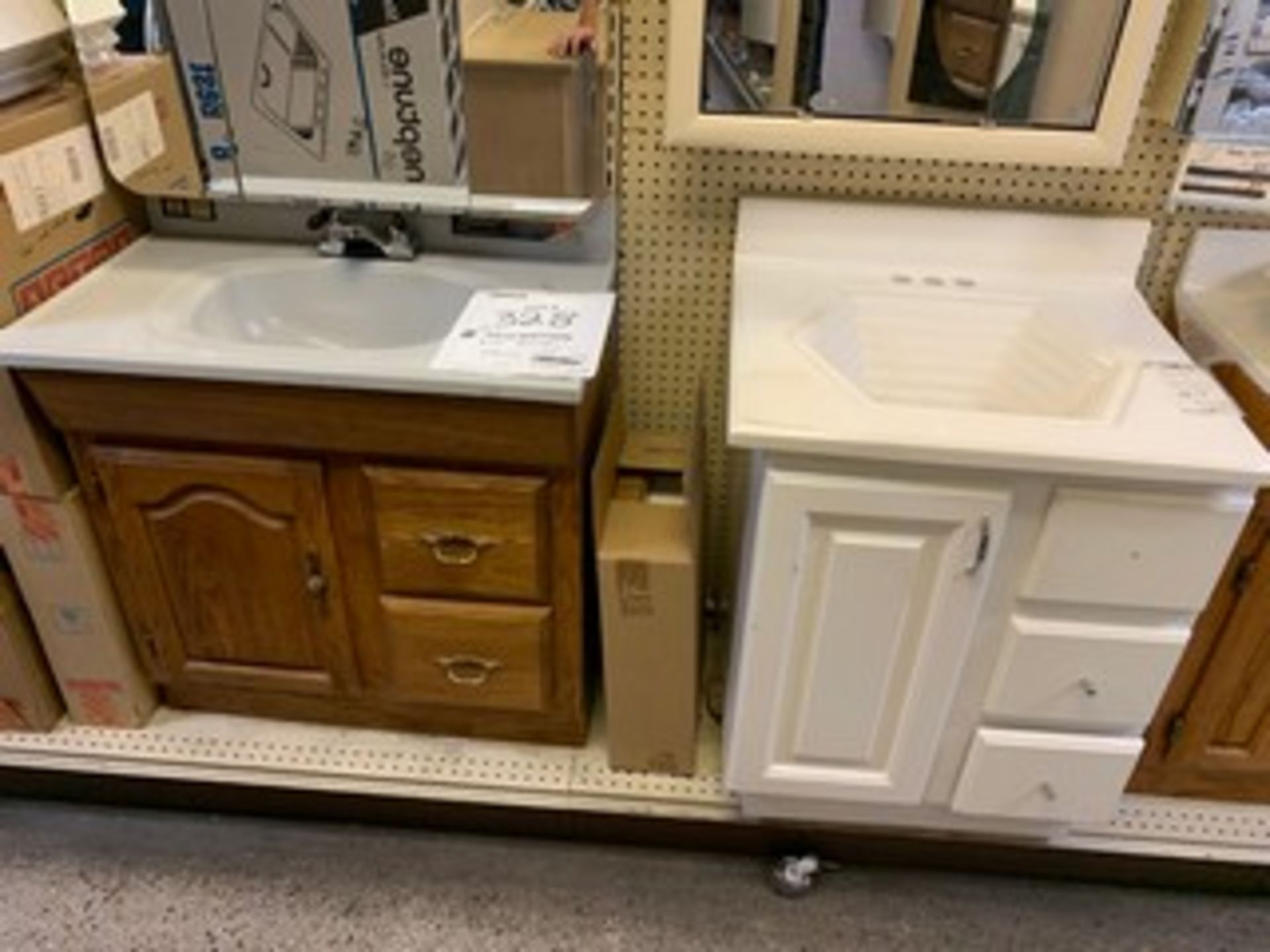 ASSORTED BATHROOM VANITY SINKS WITH CABINETS (NO MIRRORS)