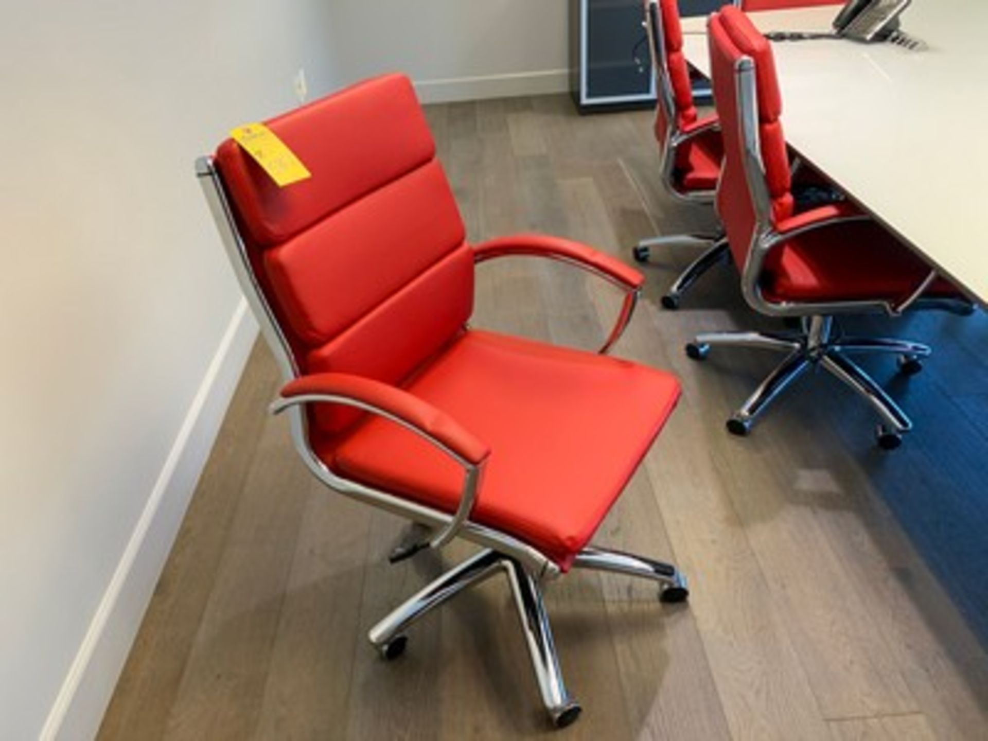 ALERA R4239 MODERN CHROME / RED LEATHER OFFICE CHAIRS