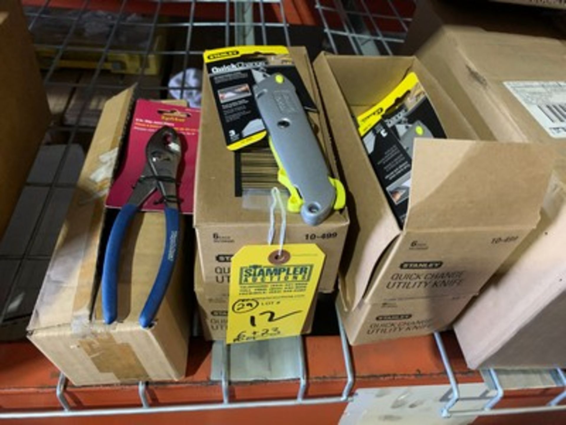 ASSORTED PIECES - 6- 8'' PLIERS / 23- STANLEY UTILITY KNIVES