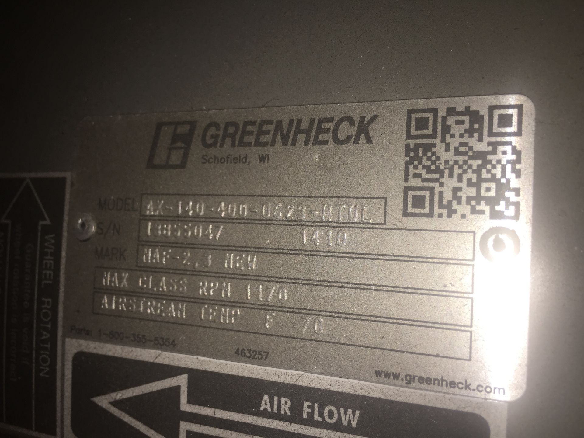 GREENHECK COMMERCIAL FANS - 1- TUBULAR CENTRIFUGAL FAN / 5- MIXED FLOW FANS / 2- VANE AXIAL MEDIUM - Image 6 of 10